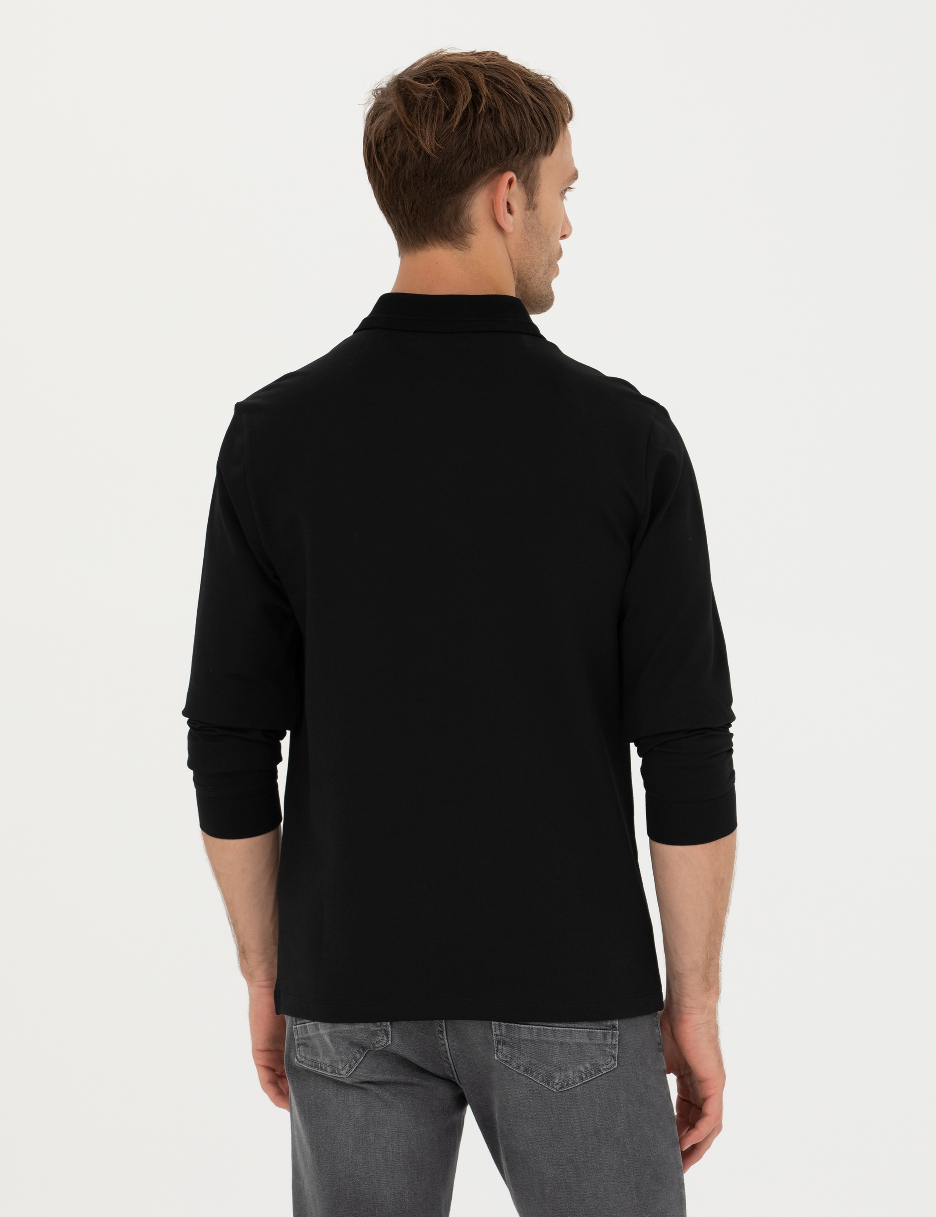 Siyah Slim Fit Sweatshirt - Image 5