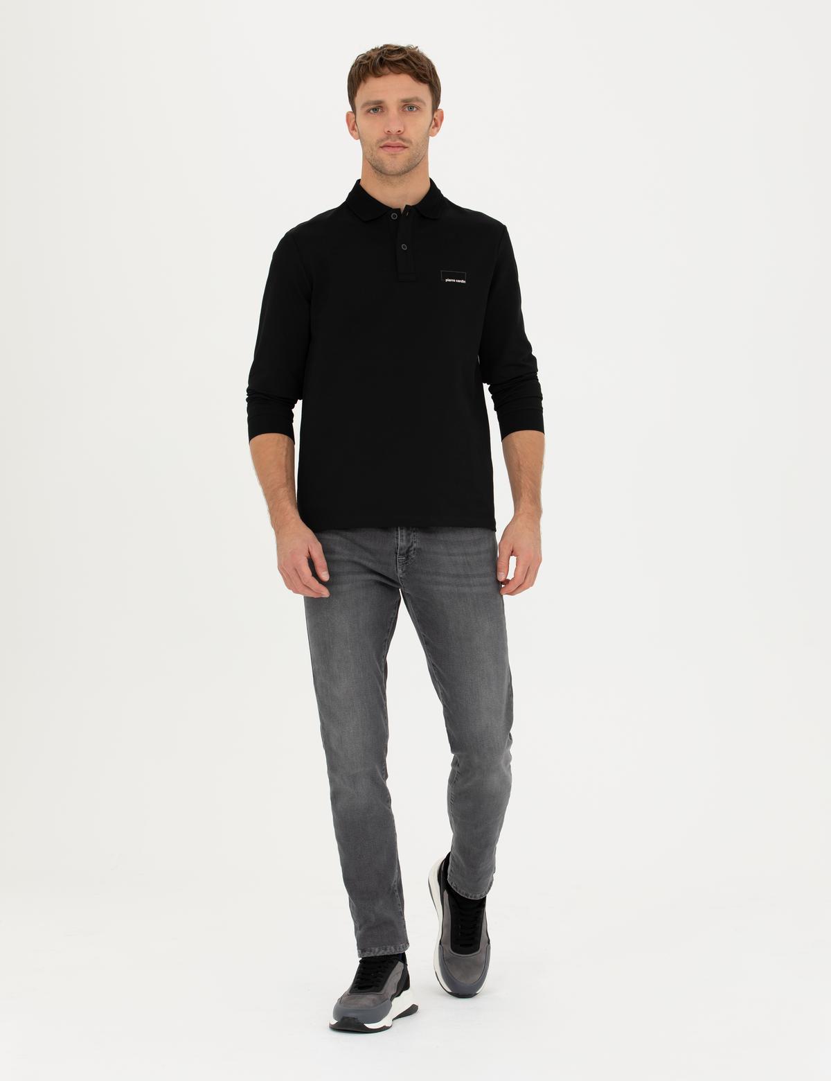 Siyah Slim Fit Sweatshirt - 50279558009