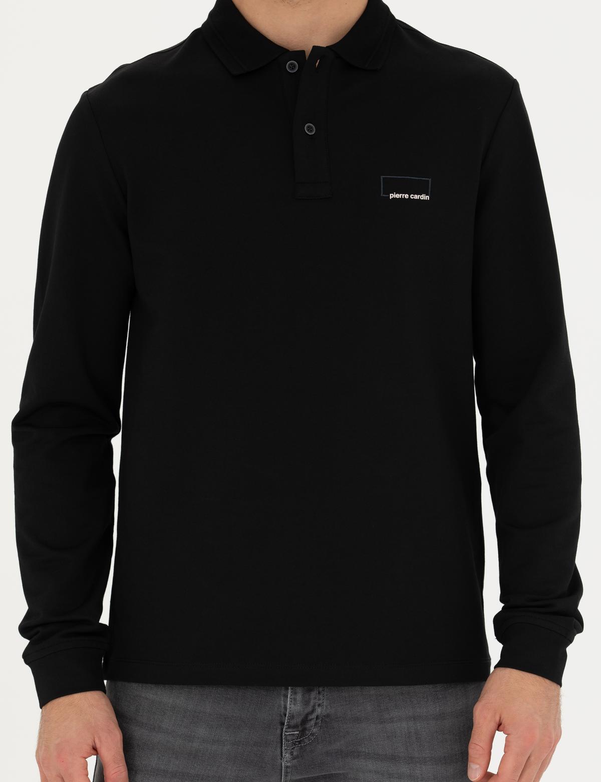 Siyah Slim Fit Sweatshirt - 50279558009