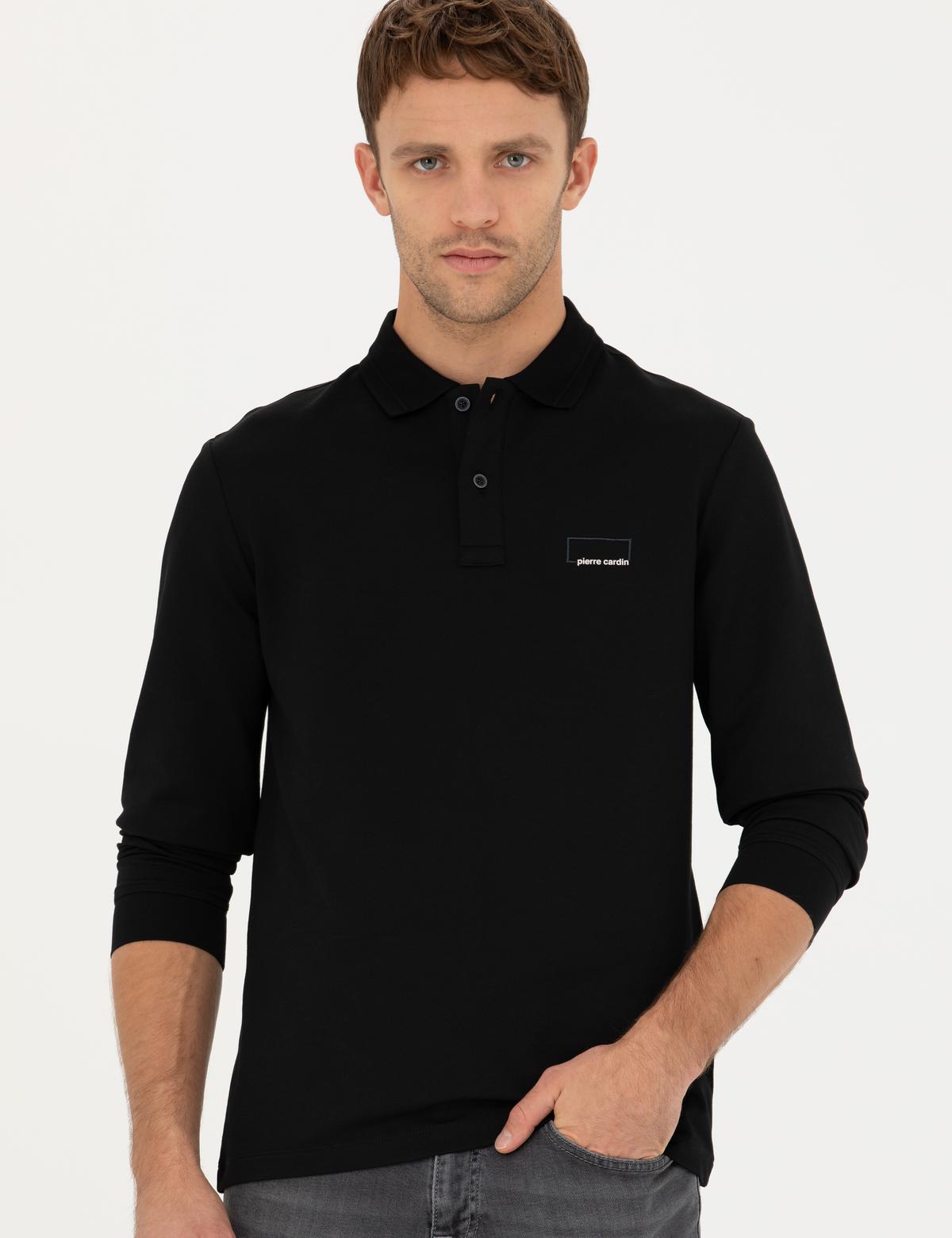 Siyah Slim Fit Sweatshirt - 50279558009