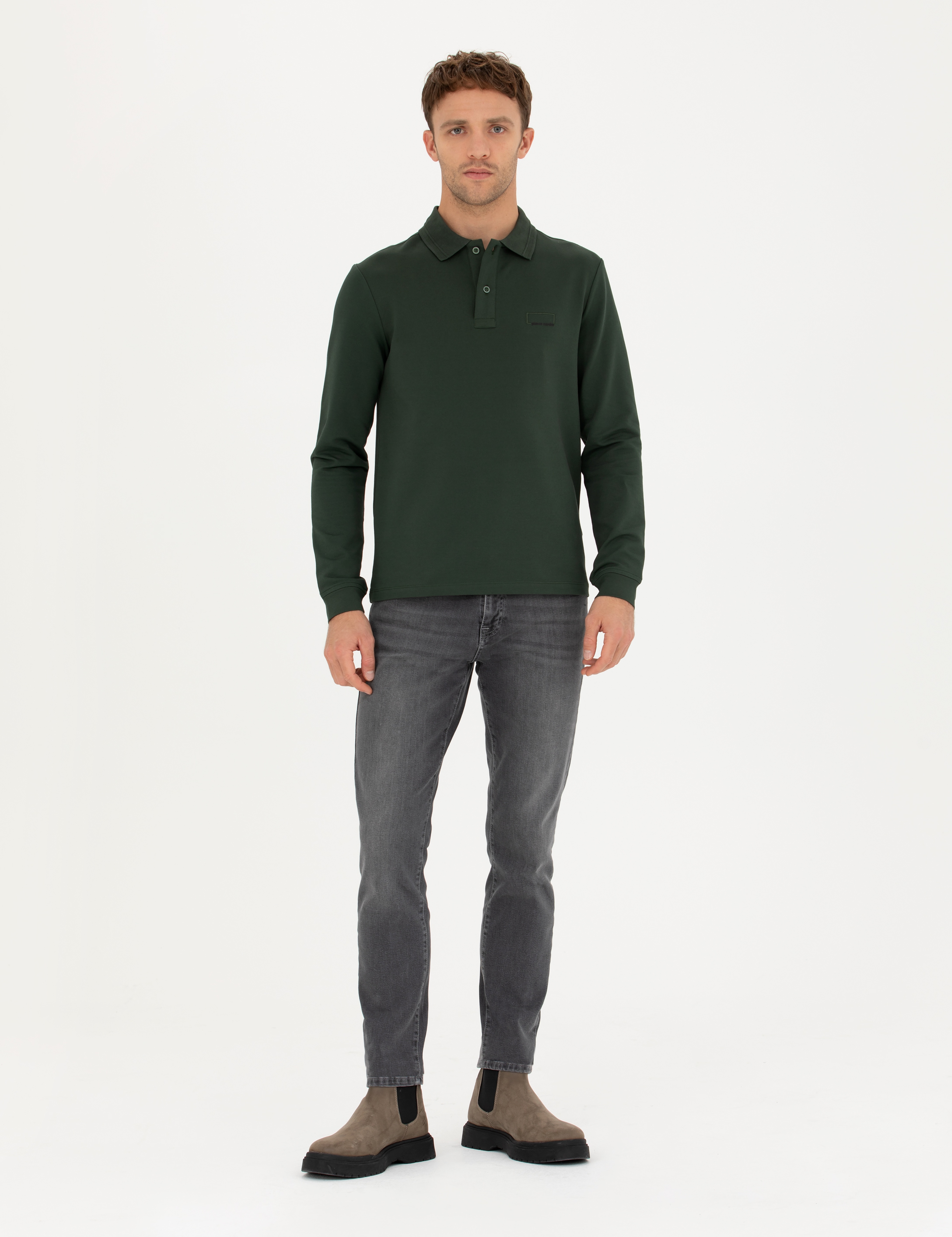 Koyu Yeşil Slim Fit Sweatshirt - Image 4