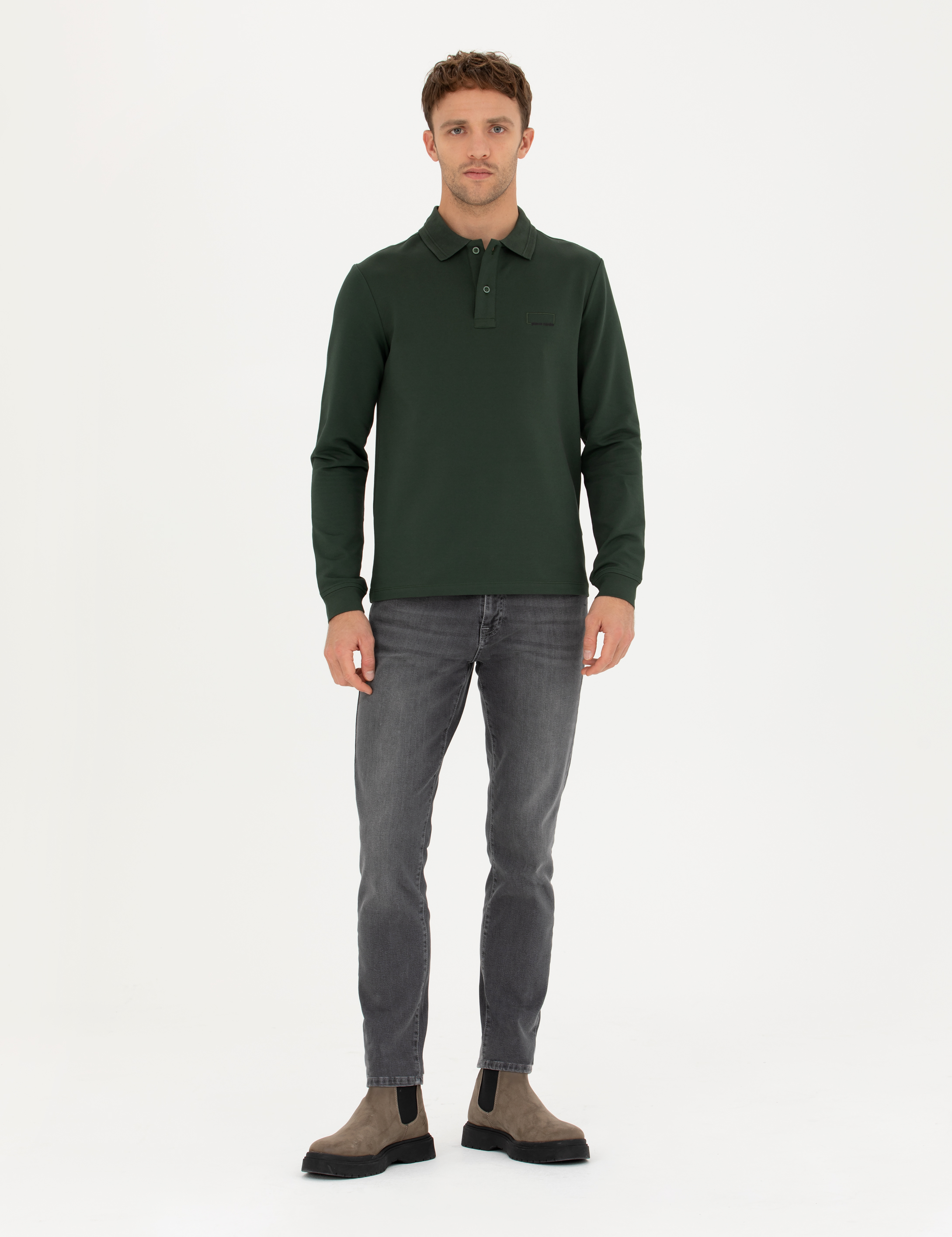 Koyu Yeşil Slim Fit Sweatshirt