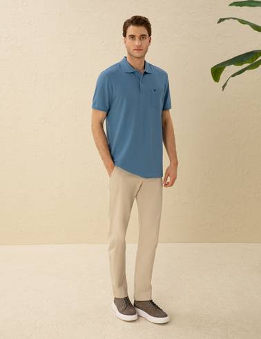 Koyu Mavi Regular Fit Basic Tişört