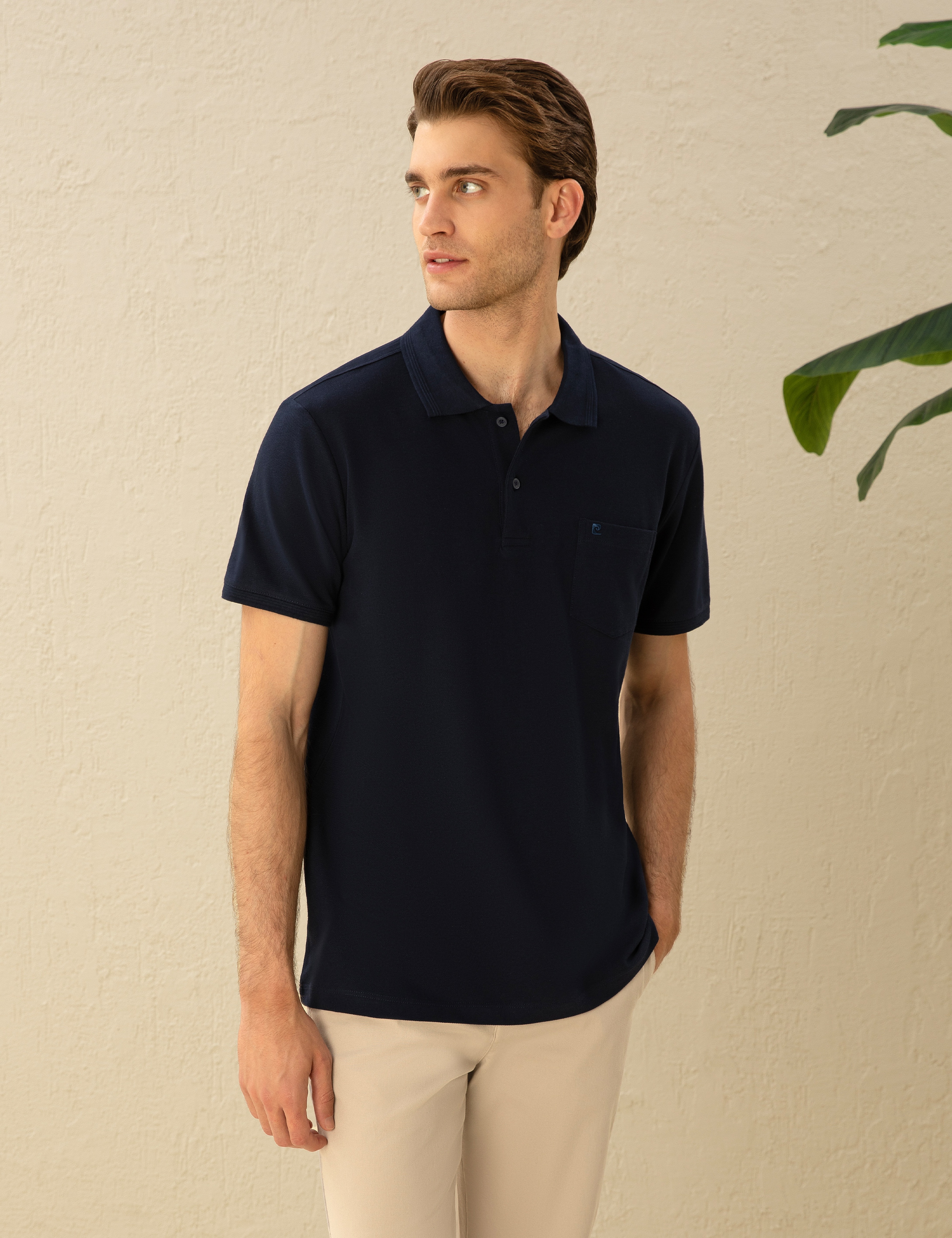 Lacivert Regular Fit Basic Tişört - Image 1