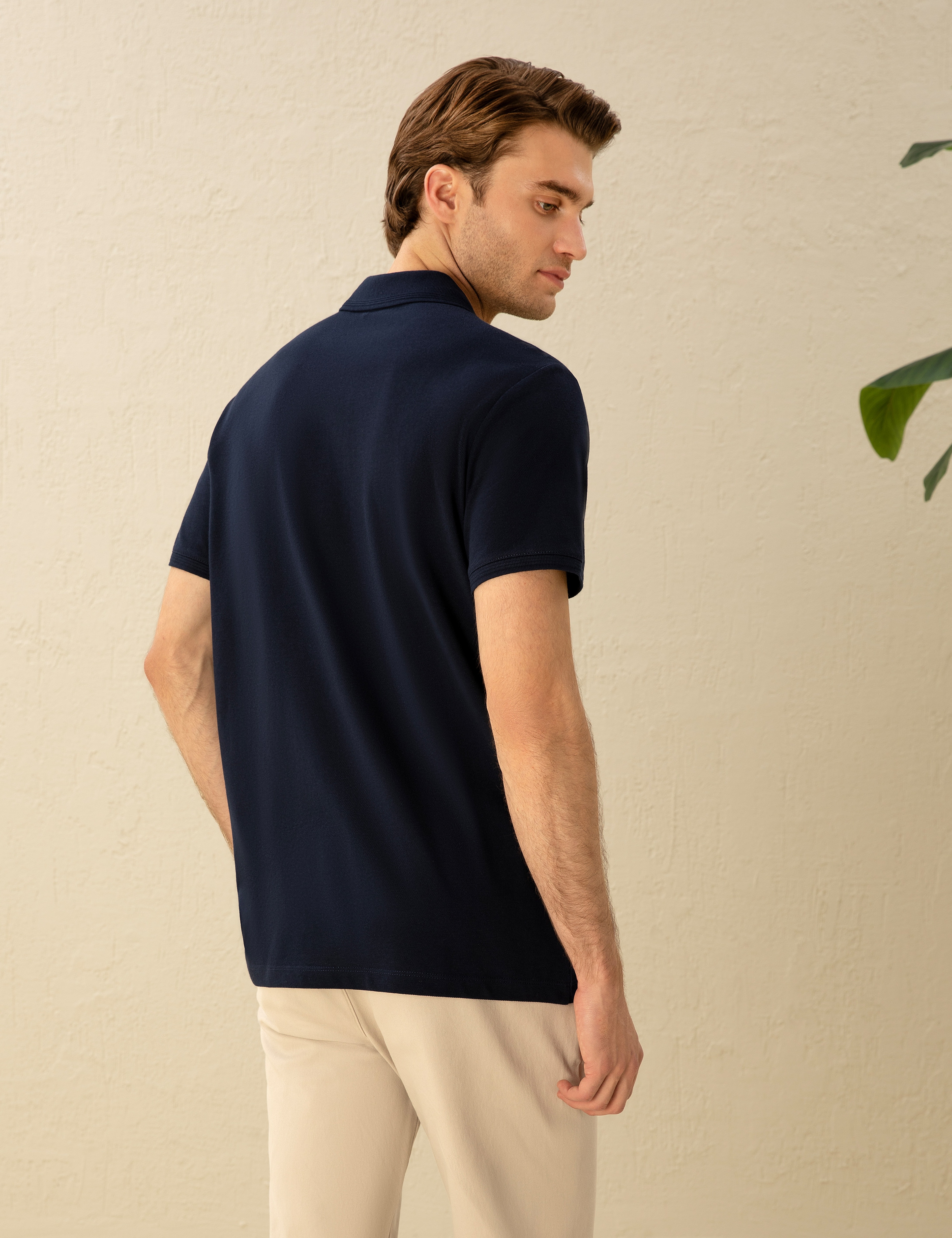 Lacivert Regular Fit Basic Tişört - Image 5