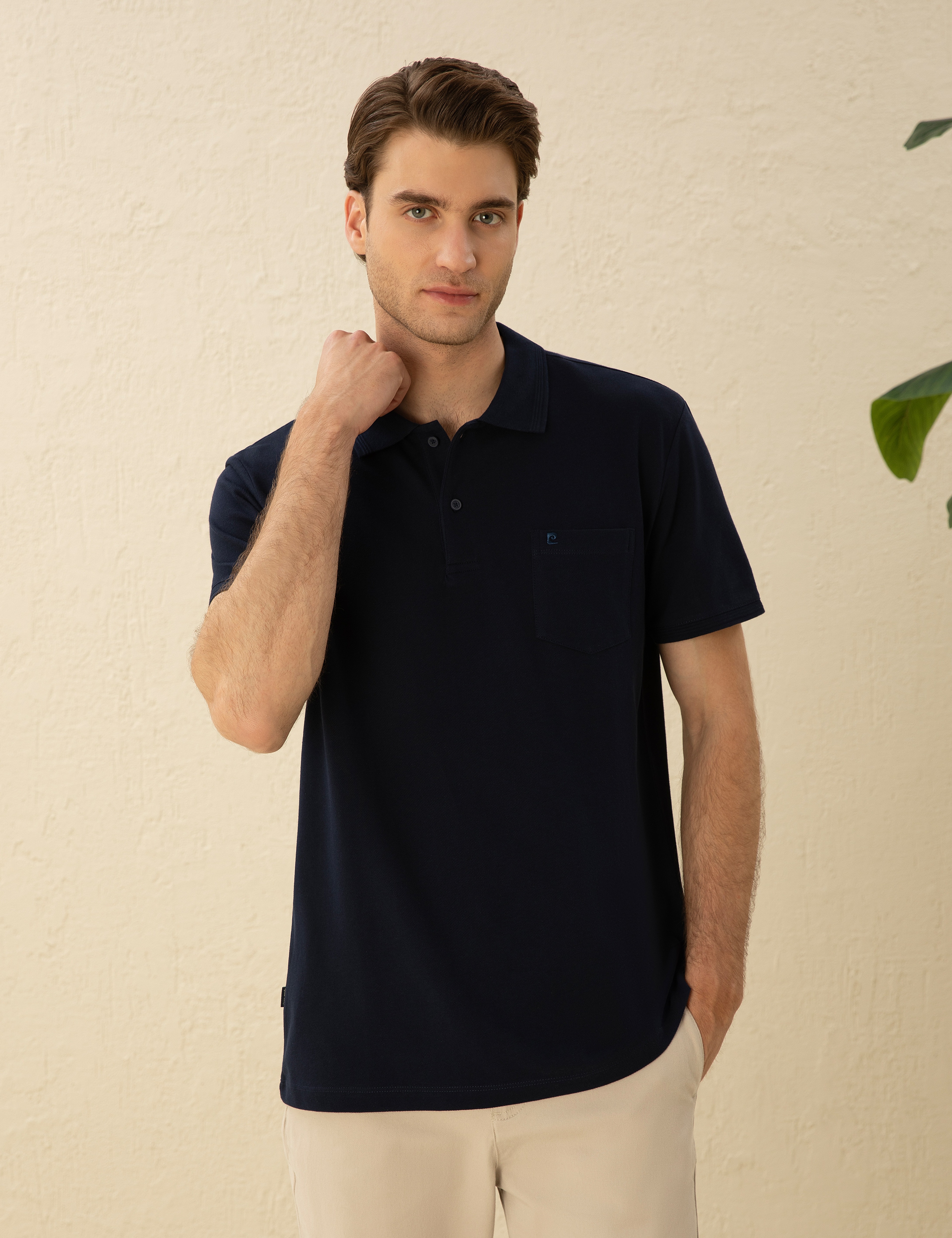 Lacivert Regular Fit Basic Tişört - Image 3