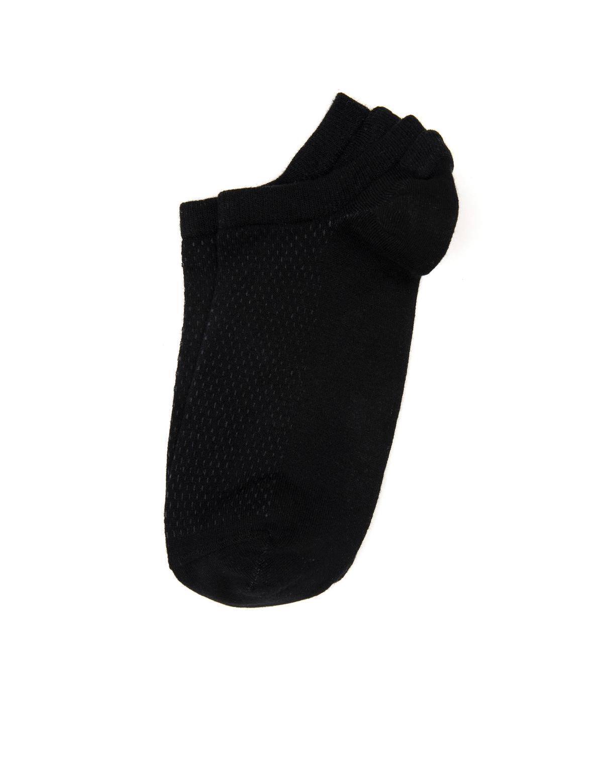 Erkek Bambu Karışımlı Siyah Patik Desenli Çorap - 50291766001