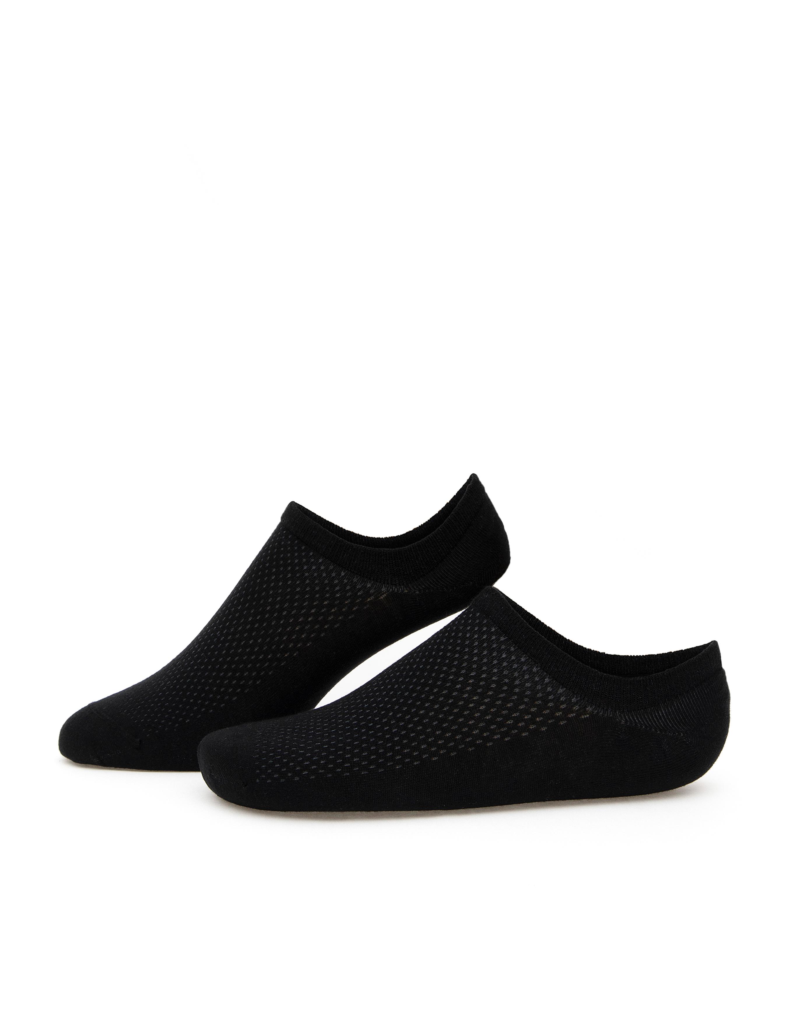 Erkek Bambu Karışımlı Siyah Patik Desenli Çorap