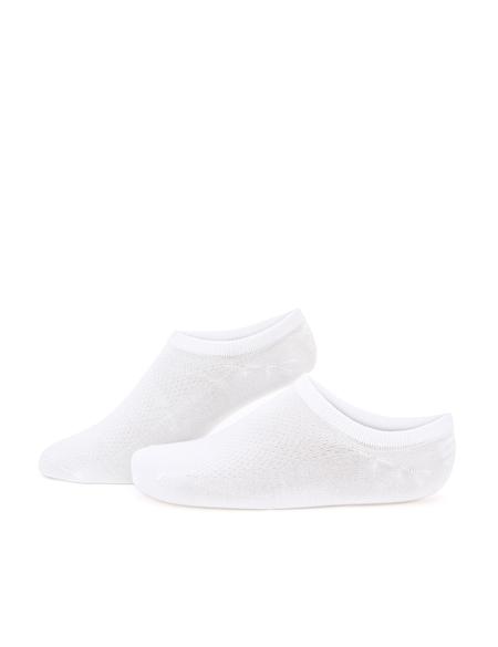 Erkek Bambu Karışımlı Beyaz Patik Desenli Çorap - 50291766004