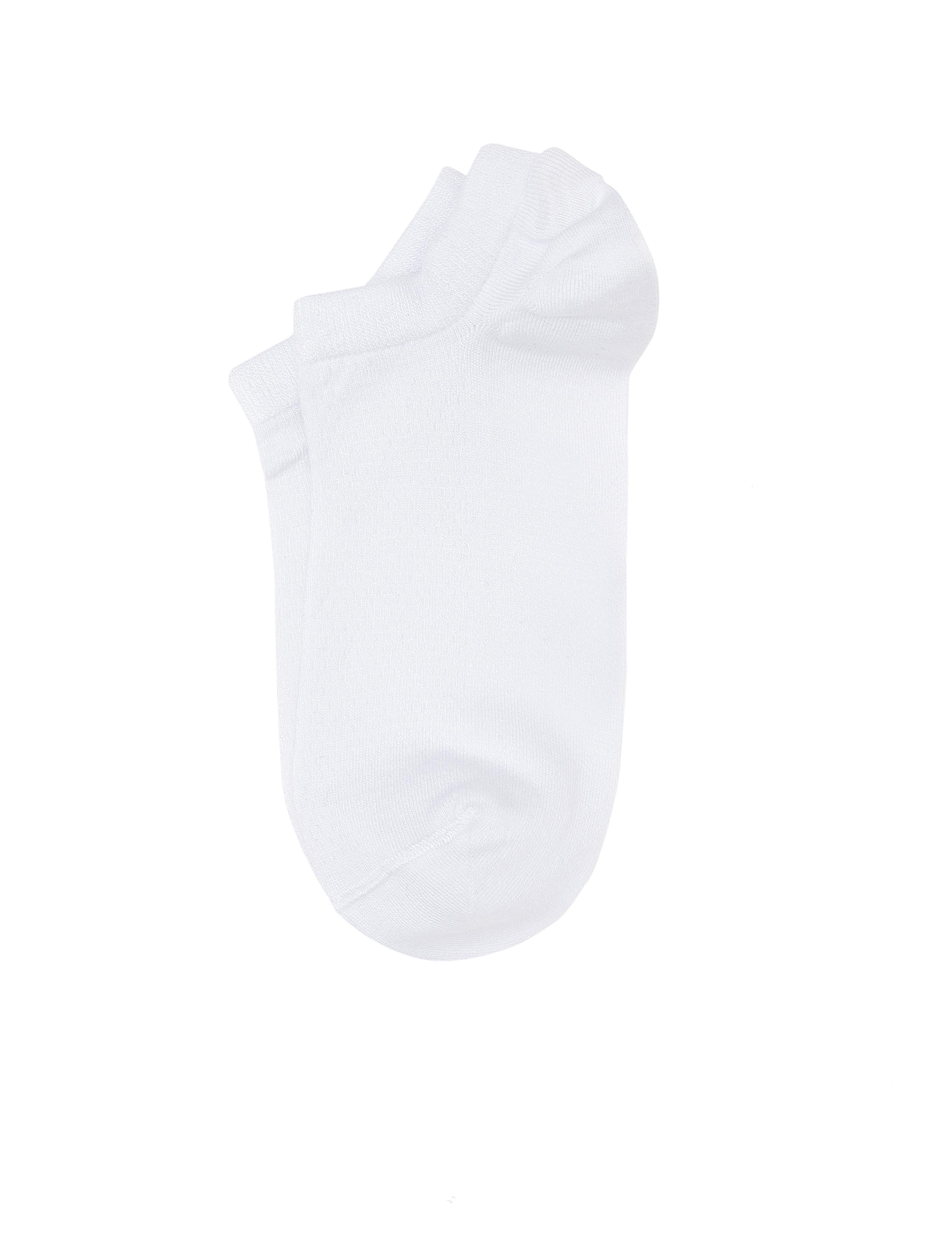 Erkek Bambu Karışımlı Beyaz Patik Desenli Çorap