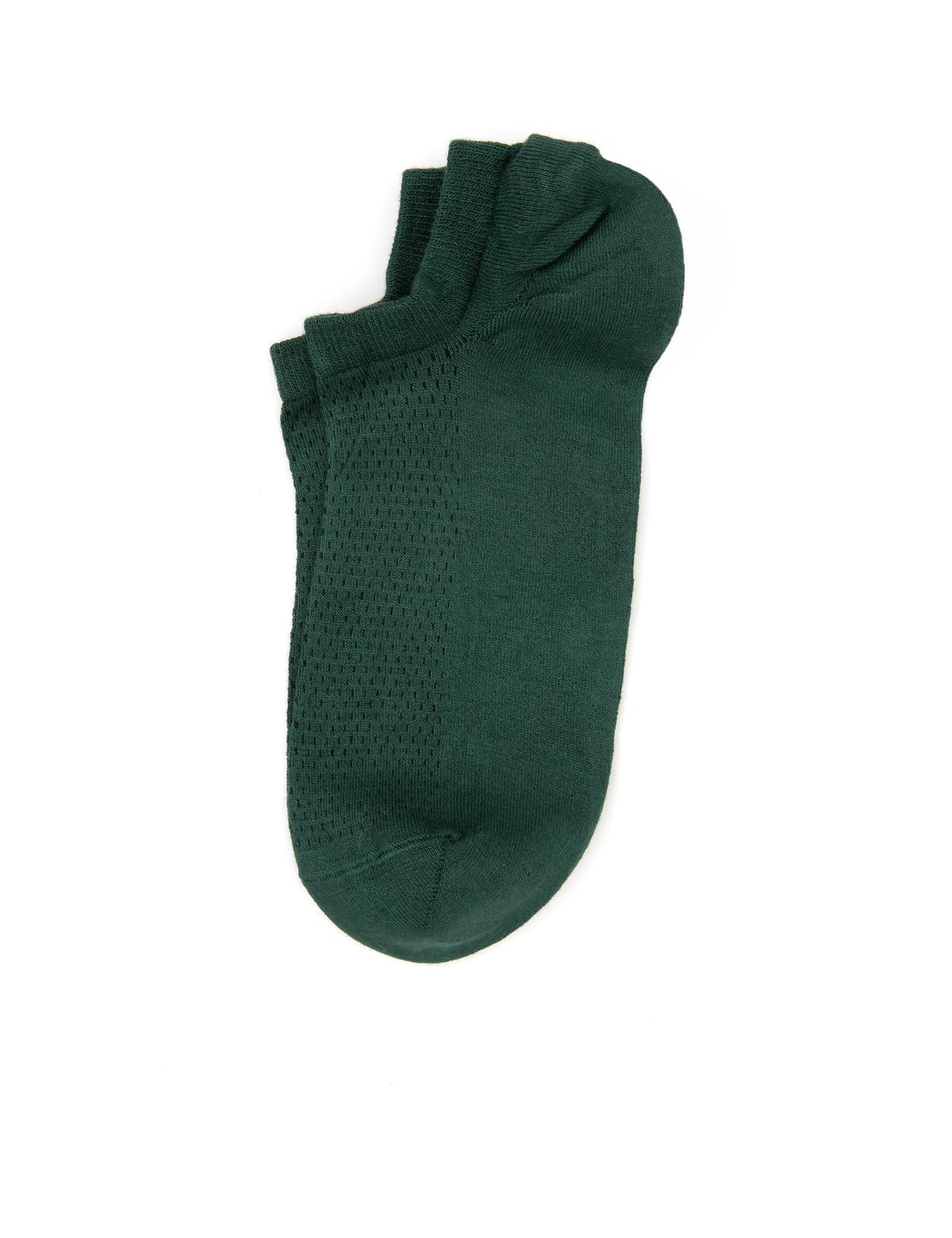 Erkek Bambu Karışımlı Yeşil Patik Desenli Çorap - 50291766005