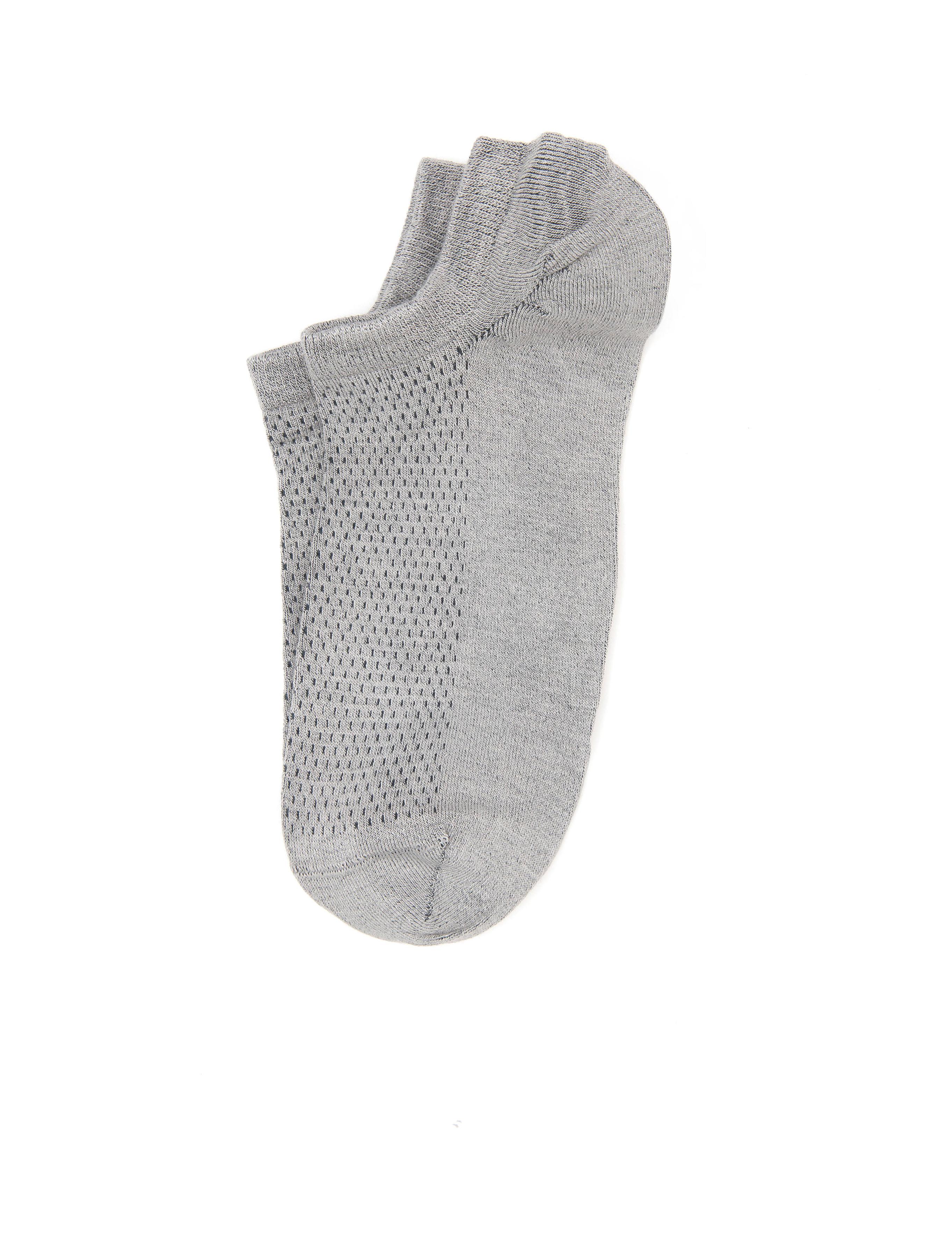 Erkek Bambu Karışımlı Gri Patik Desenli Çorap