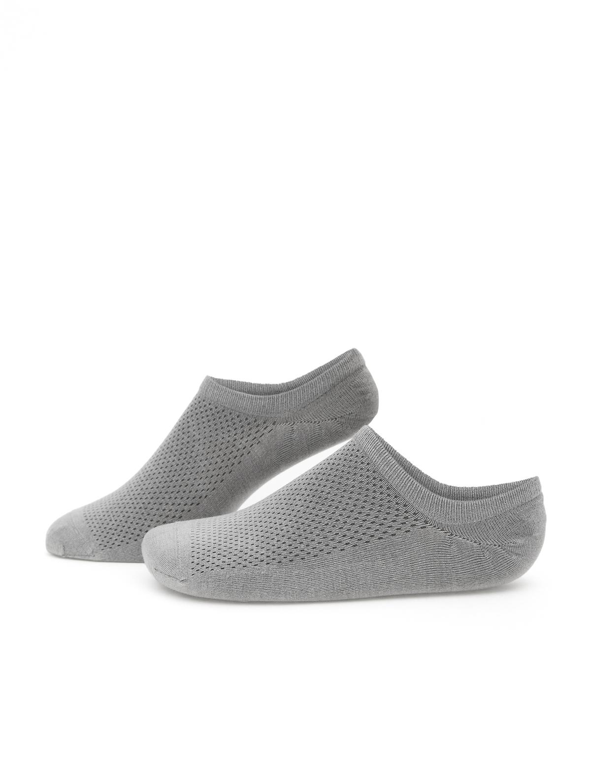 Erkek Bambu Karışımlı Gri Patik Desenli Çorap