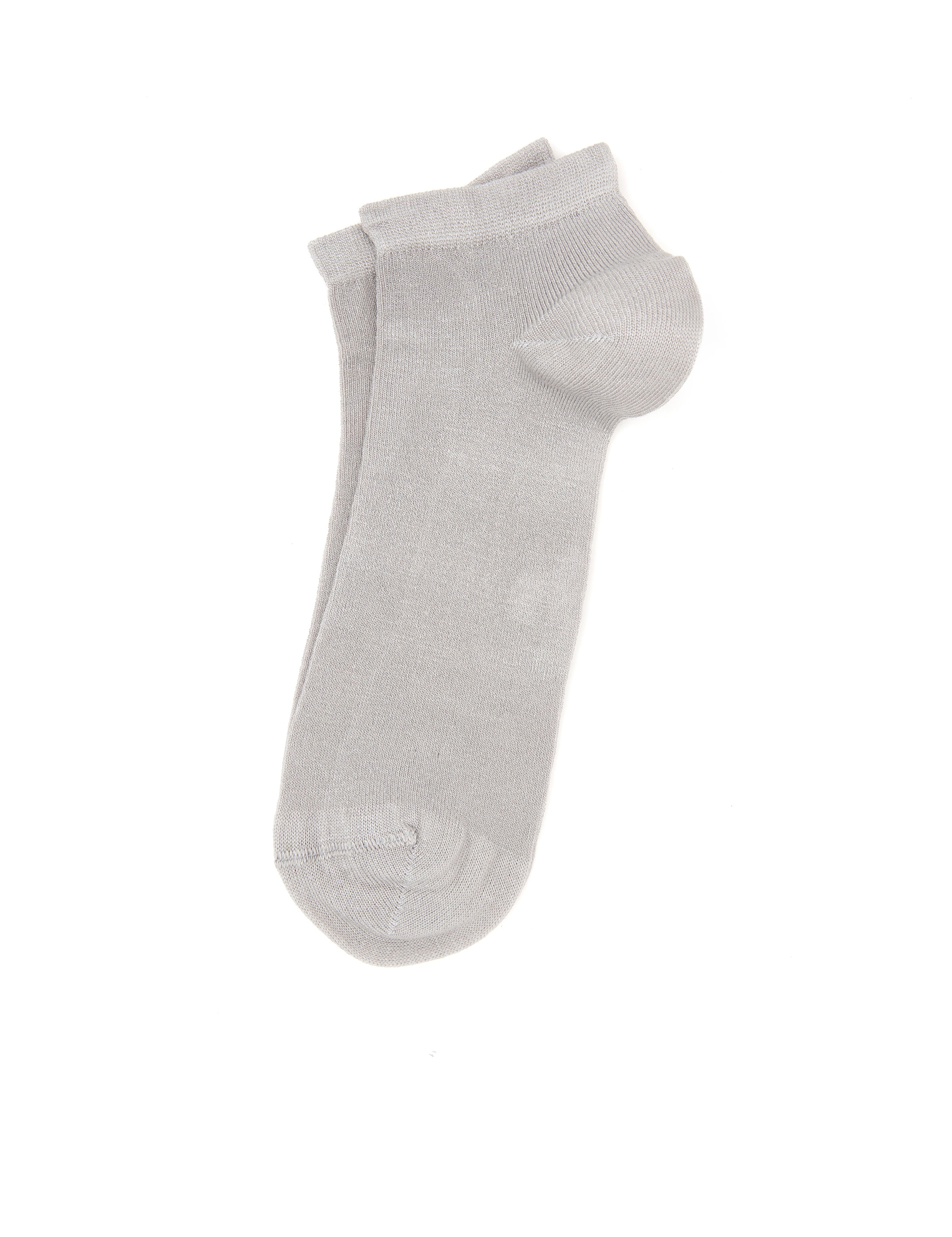 Erkek Bambu Karışımlı Gri Patik Basic Çorap - Image 2