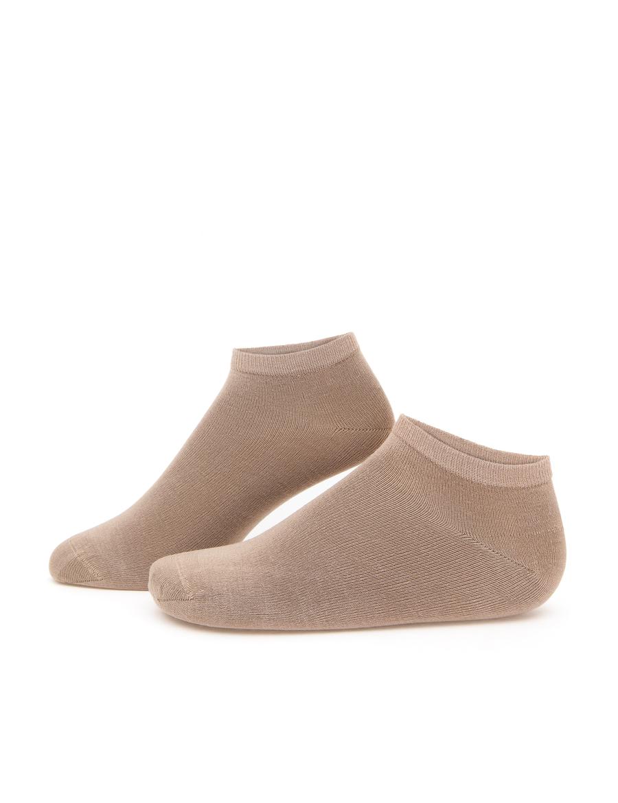 Erkek Bambu Karışımlı Bej Patik Basic Çorap