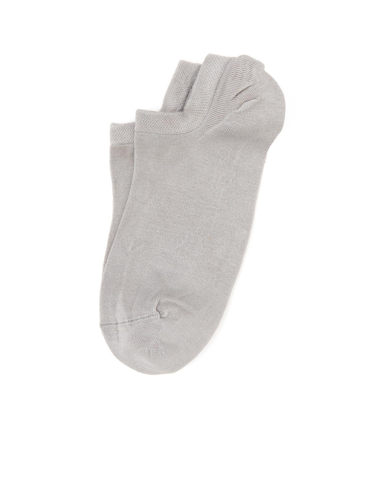 Erkek Gri Düz Patik Çorap - 50291769002