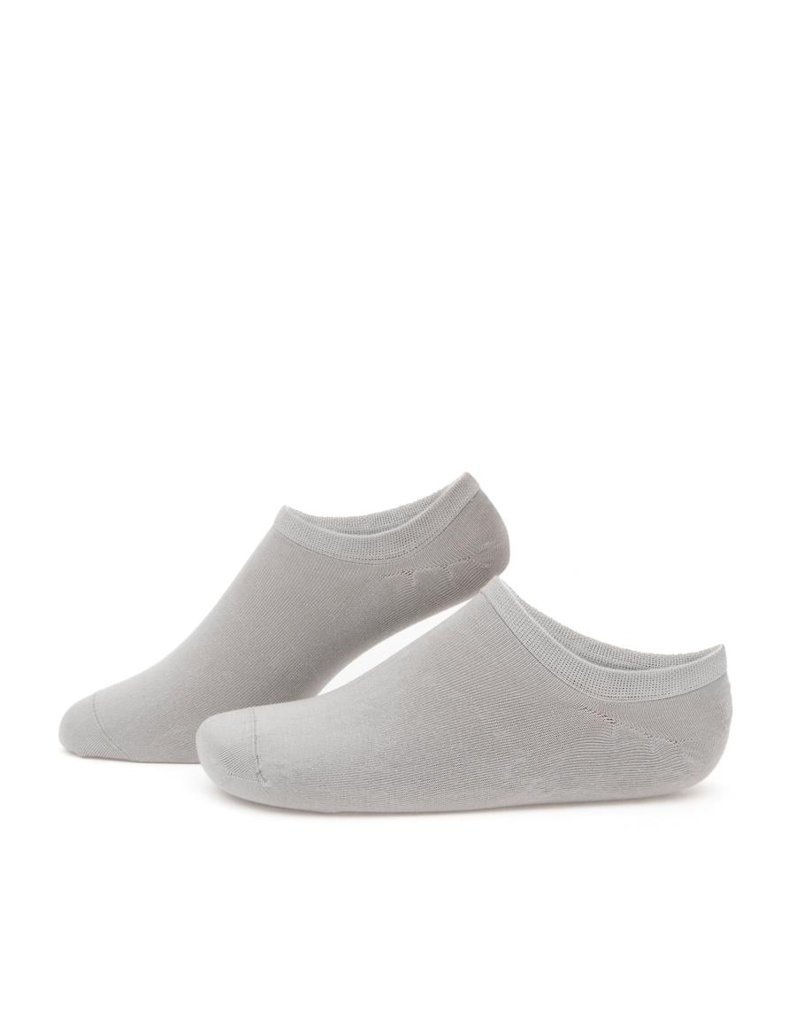 Erkek Bambu Karışımlı Gri Patik Basic Çorap