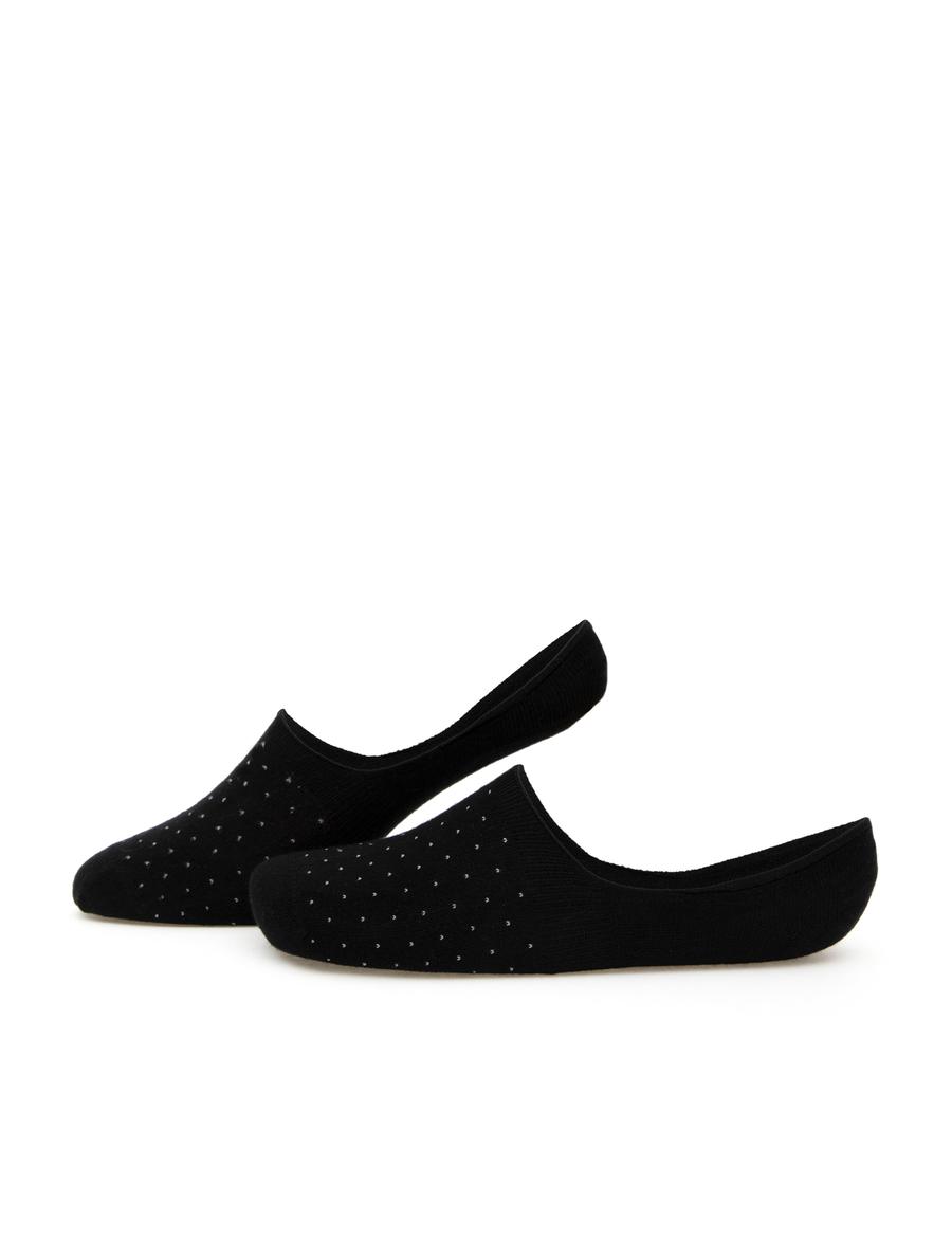 Erkek Bambu Karışımlı Siyah Babet Desenli Çorap