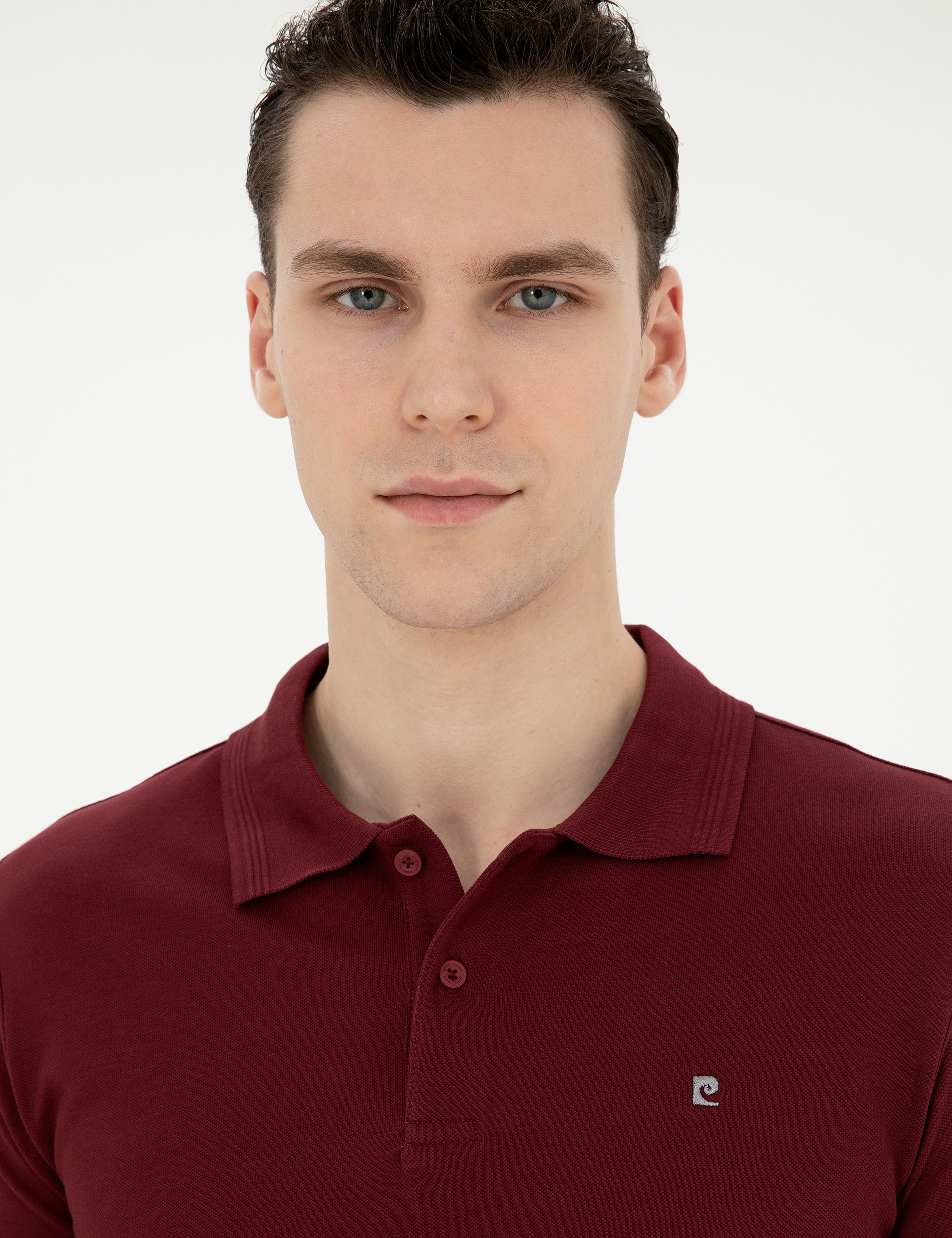 Bordo Slim Fit Basic Tişört - Image 2