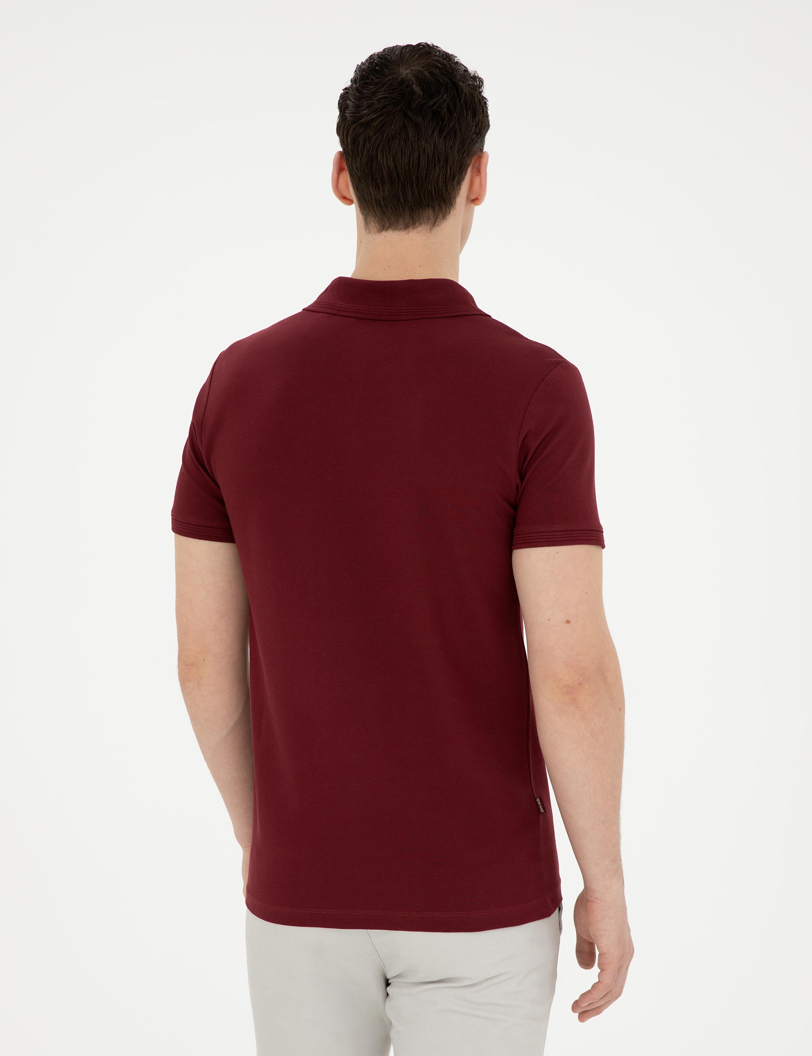 Bordo Slim Fit Basic Tişört