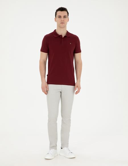Bordo Slim Fit Basic Tişört - 50291625026