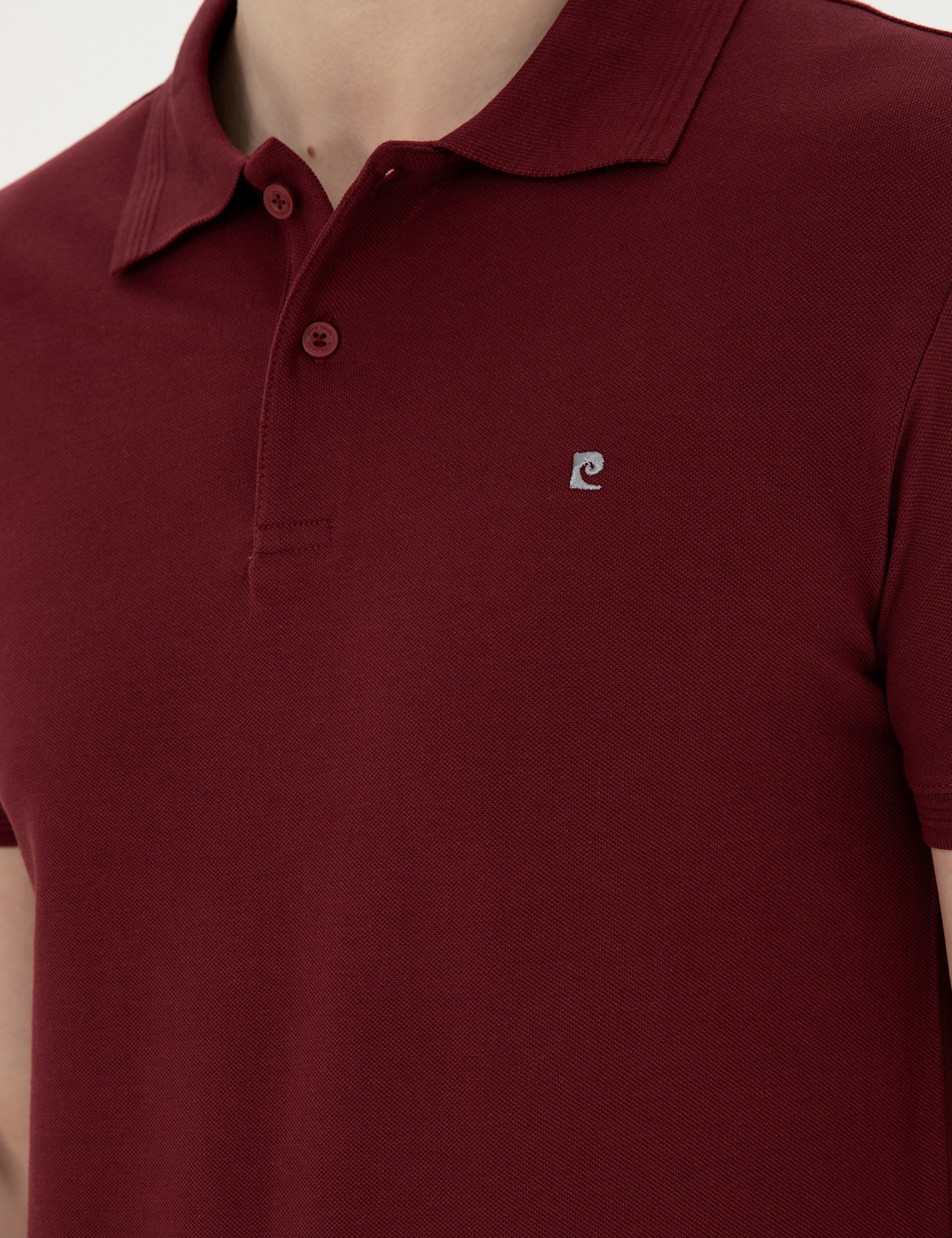 Bordo Slim Fit Basic Tişört - Image 7