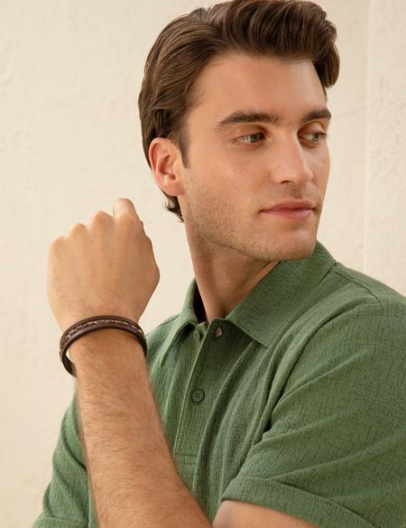 Kahverengi Deri Bileklik - 50269573001