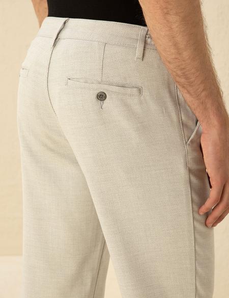 Gri Slim Fit Beli Lastikli Chino Pantolon - 50271248107