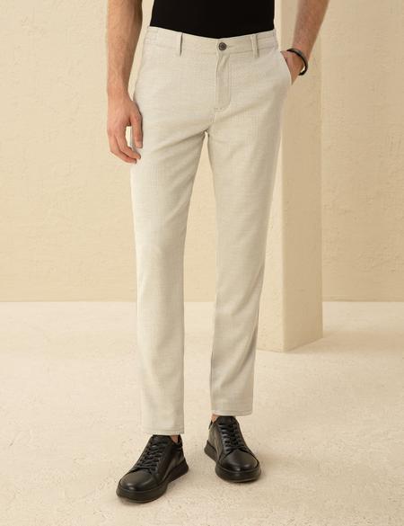 Gri Slim Fit Beli Lastikli Chino Pantolon - 50271248107
