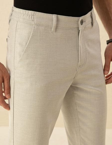 Gri Slim Fit Beli Lastikli Chino Pantolon - 50271248107