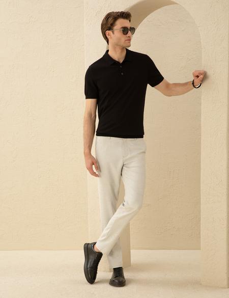 Gri Slim Fit Beli Lastikli Chino Pantolon - 50271248107