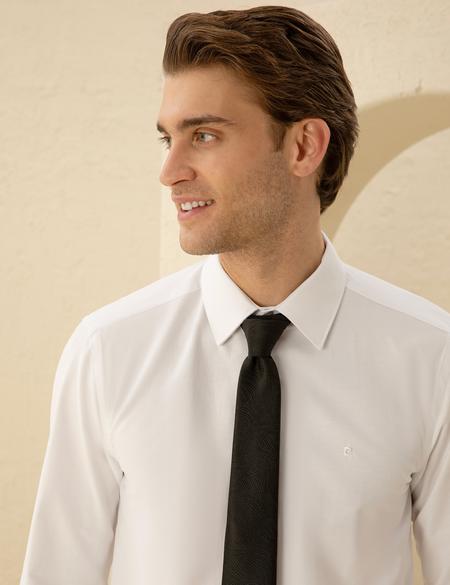 Beyaz Slim Fit Uzun Kollu Klasik Gömlek - 50275816032