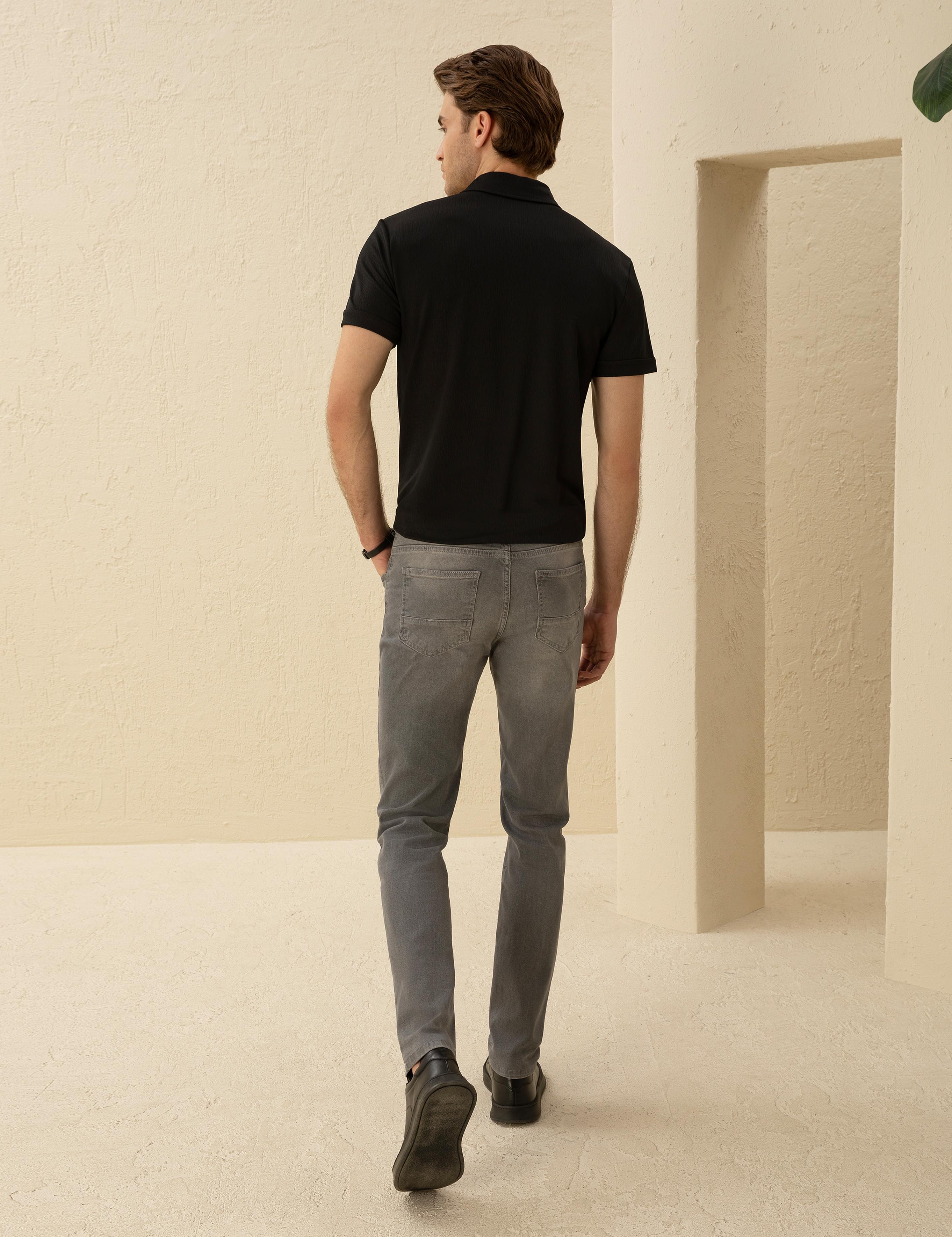 Gri Slim Fit Jean Pantolon