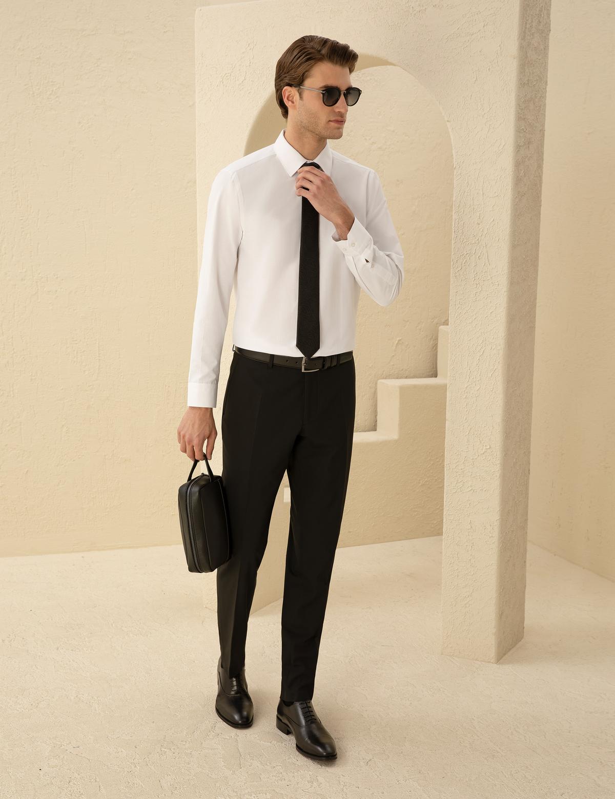 Beyaz Slim Fit Uzun Kollu Klasik Gömlek - 50275816032