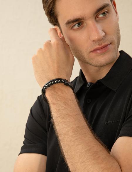 Siyah Deri Bileklik - 50279234001