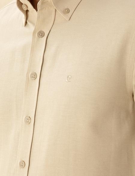 Bej Slim Fit Uzun Kollu Gömlek - 50275814042