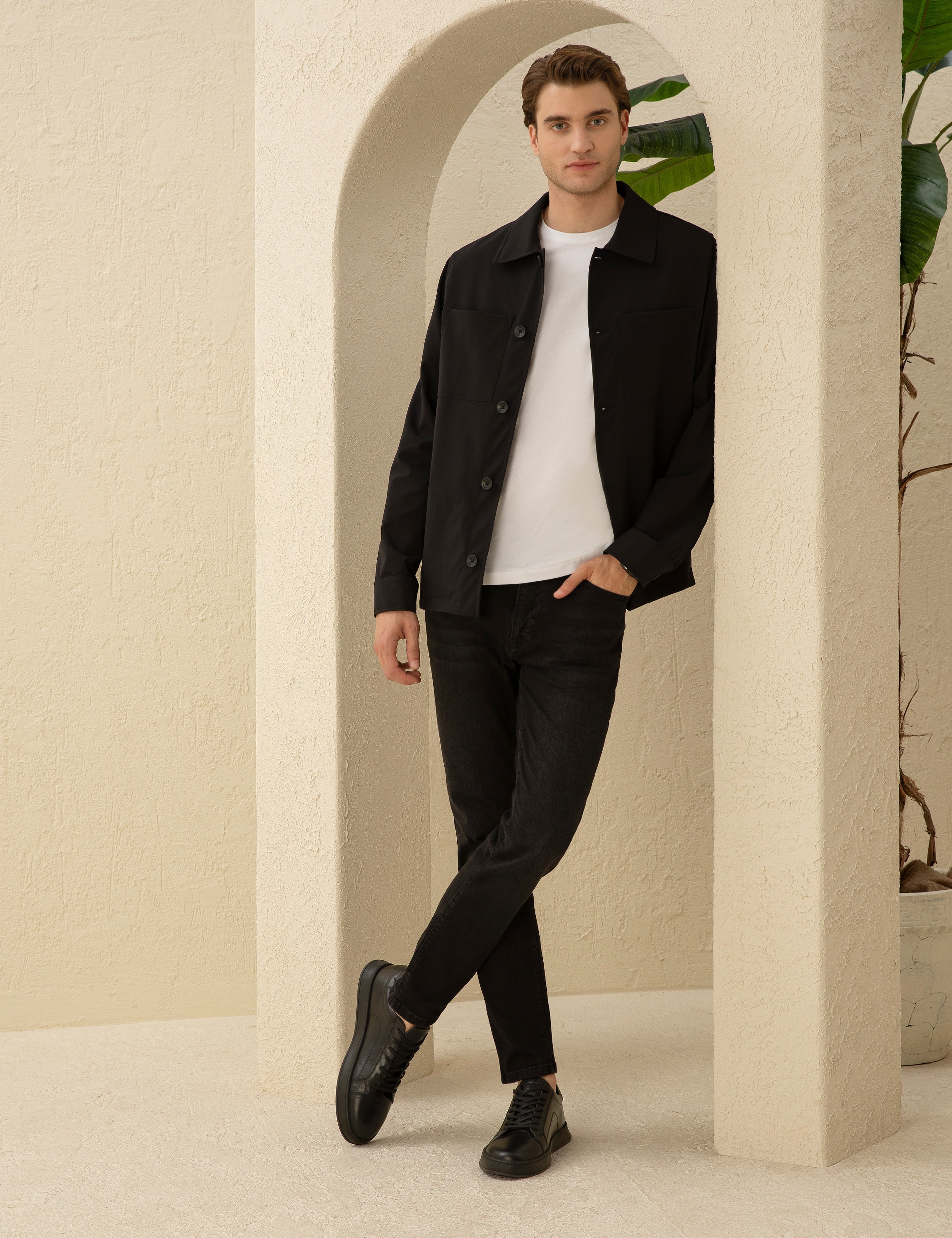 Siyah Slim Fit Jean Pantolon - Image 3