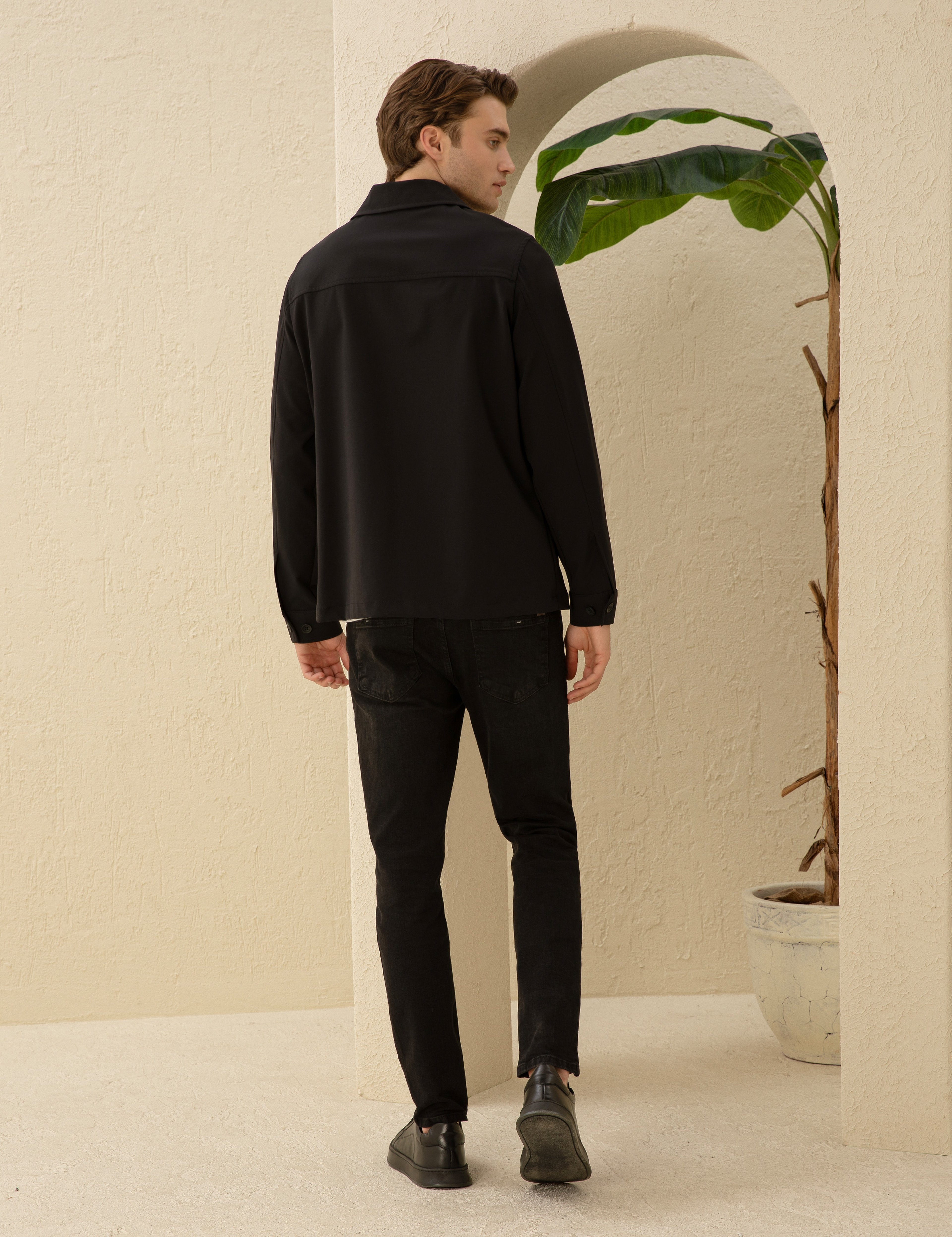 Siyah Slim Fit Jean Pantolon - Image 4