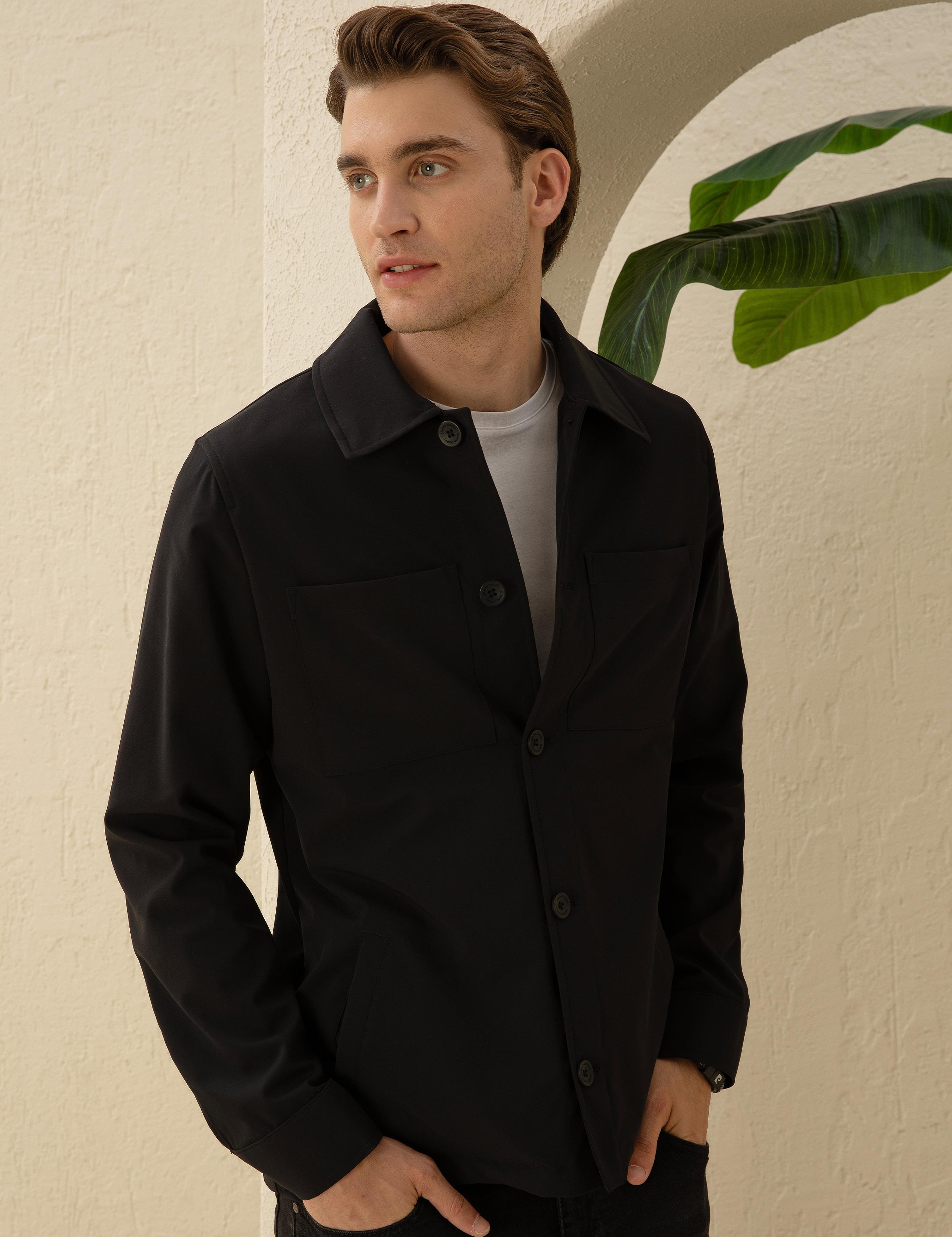 Siyah Regular Fit Gömlek Ceket