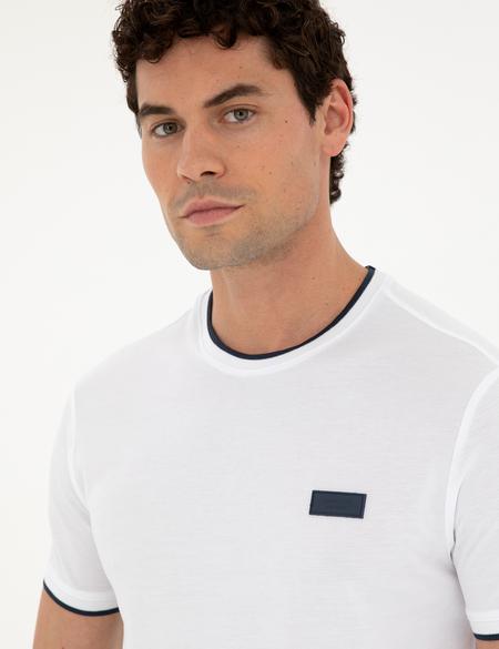 Beyaz Slim Fit Tişört - 50296578035