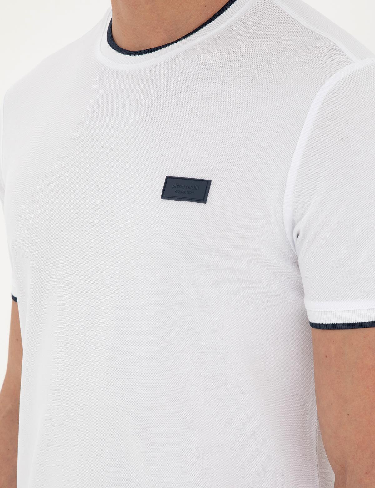 Beyaz Slim Fit Tişört - 50296578035