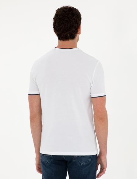 Beyaz Slim Fit Tişört - 50296578035