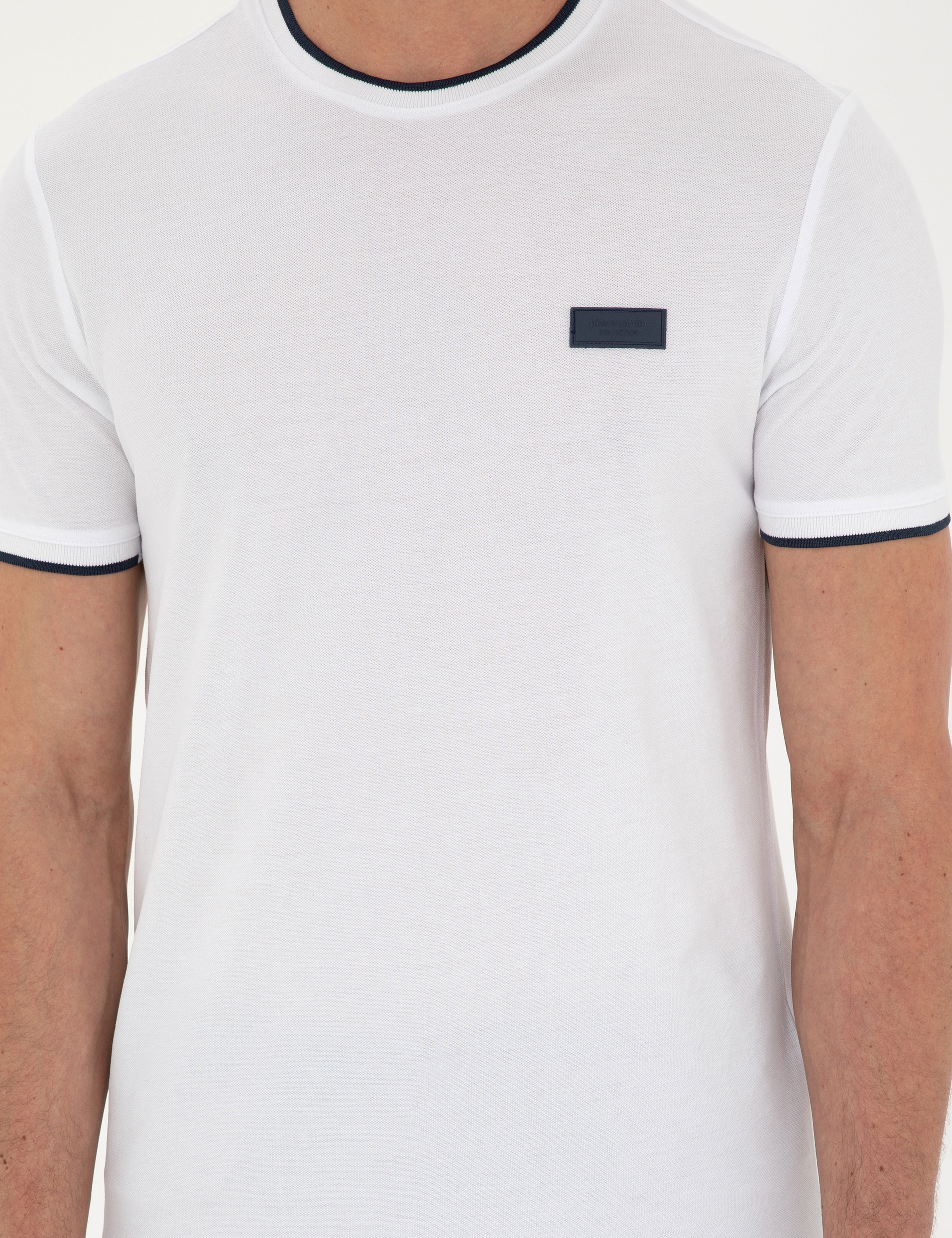 Beyaz Slim Fit Tişört - Image 6