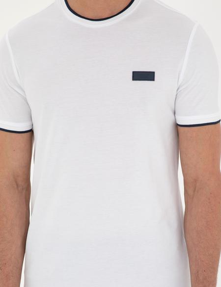 Beyaz Slim Fit Tişört - 50296578035