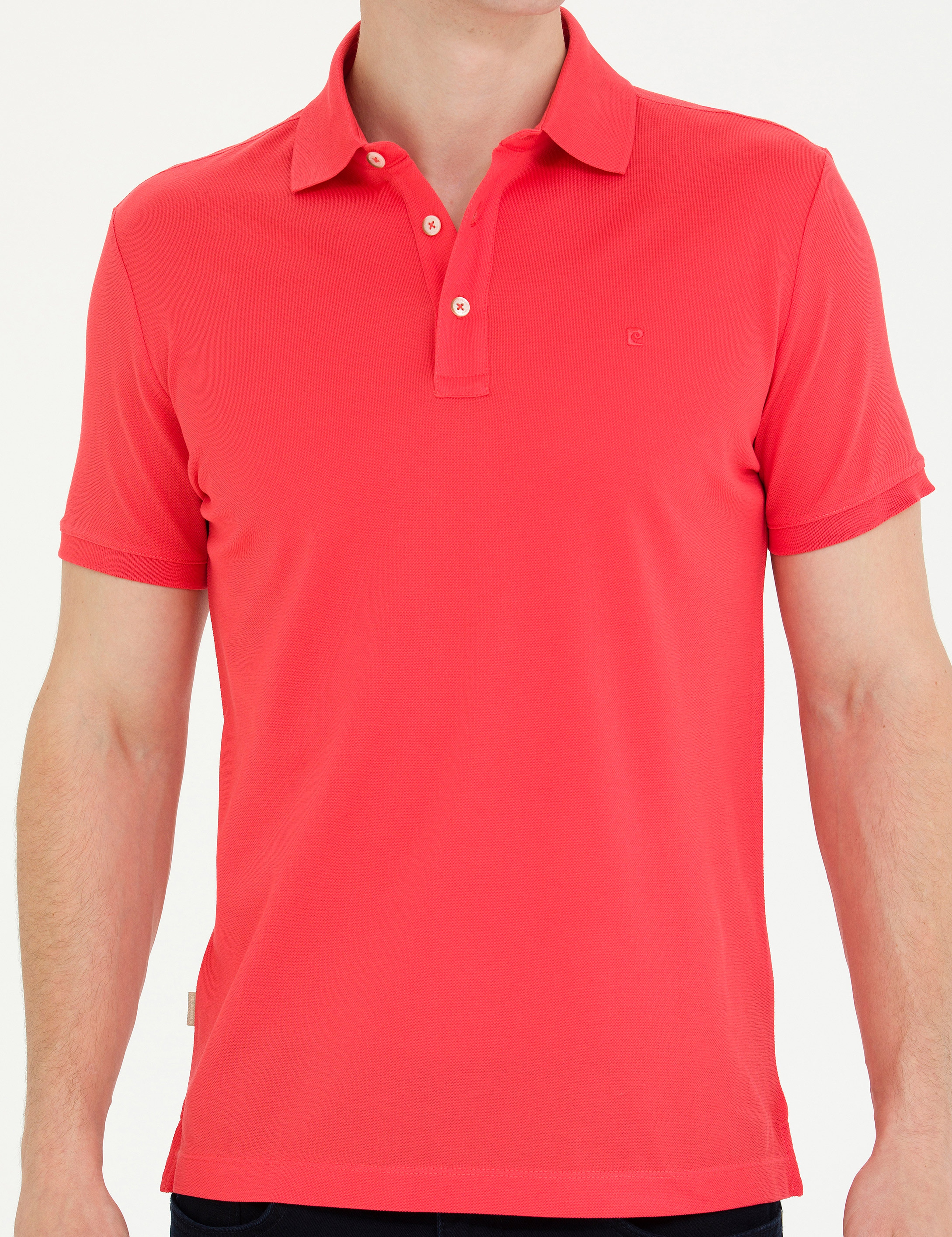 Nar Çiçeği Slim Fit %100 Pamuk Merserize Düğmeli Polo Yaka Basic Tişört - Image 6