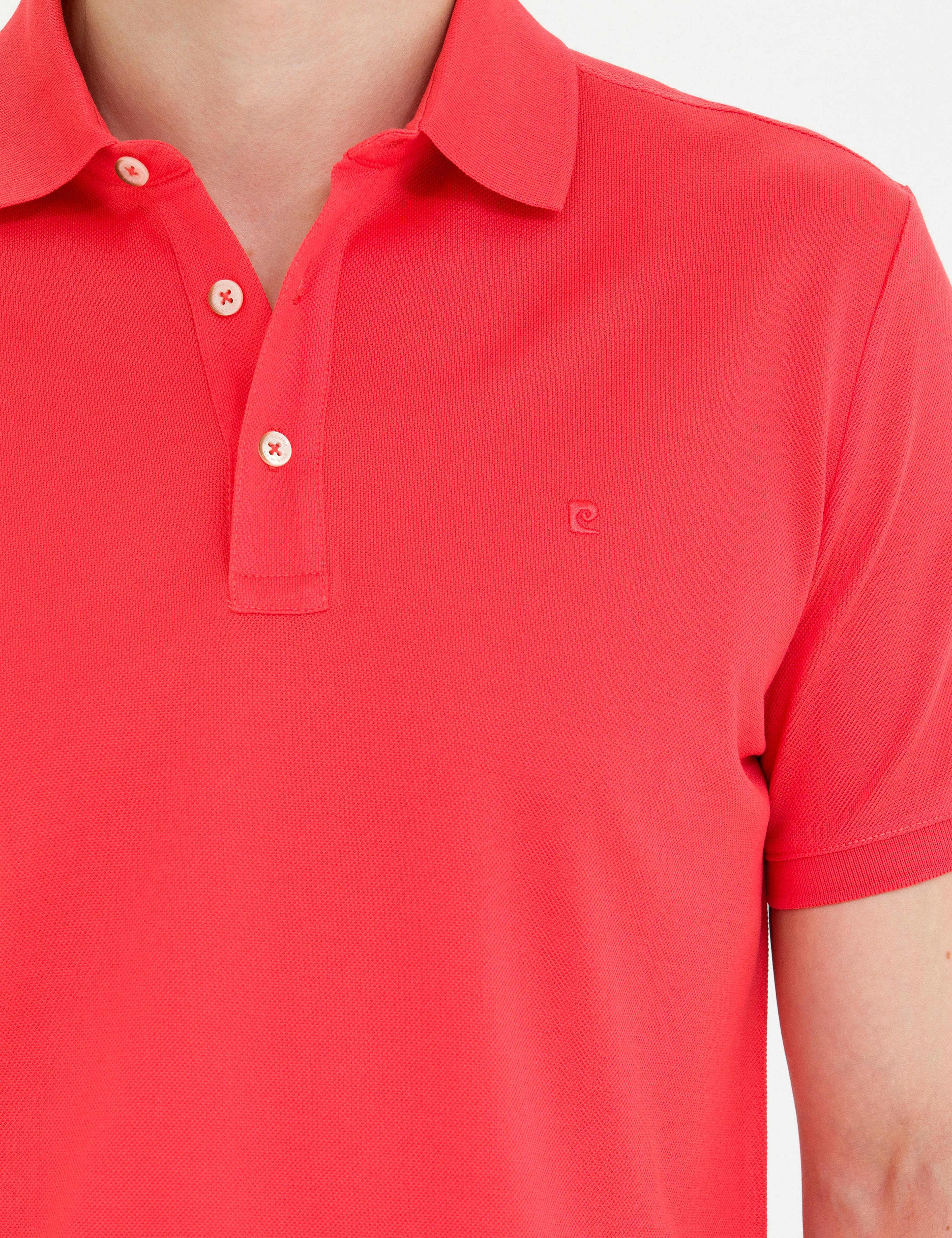 Nar Çiçeği Slim Fit %100 Pamuk Merserize Düğmeli Polo Yaka Basic Tişört - Image 7