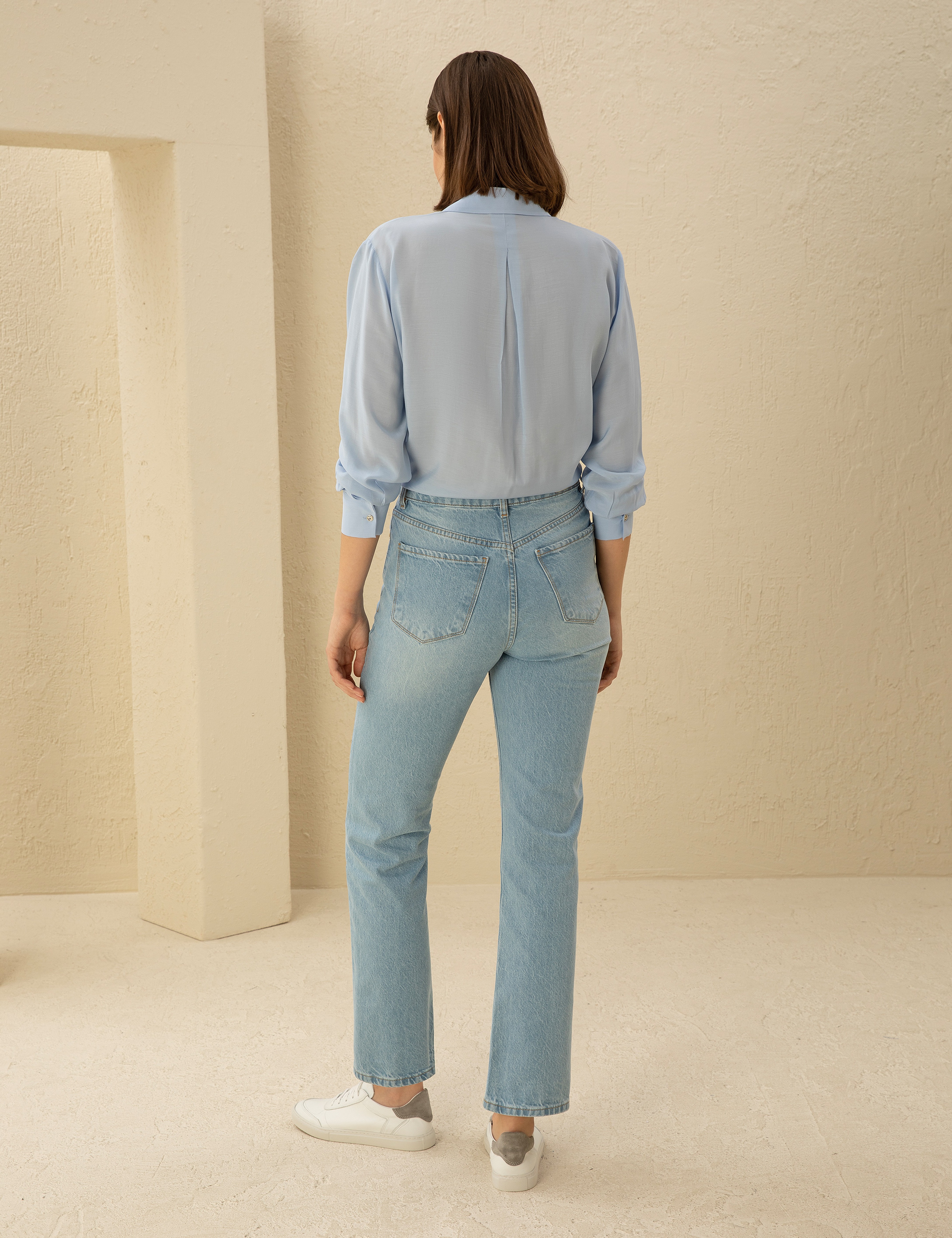 Açık Mavi Straight Fit Jean Pantolon