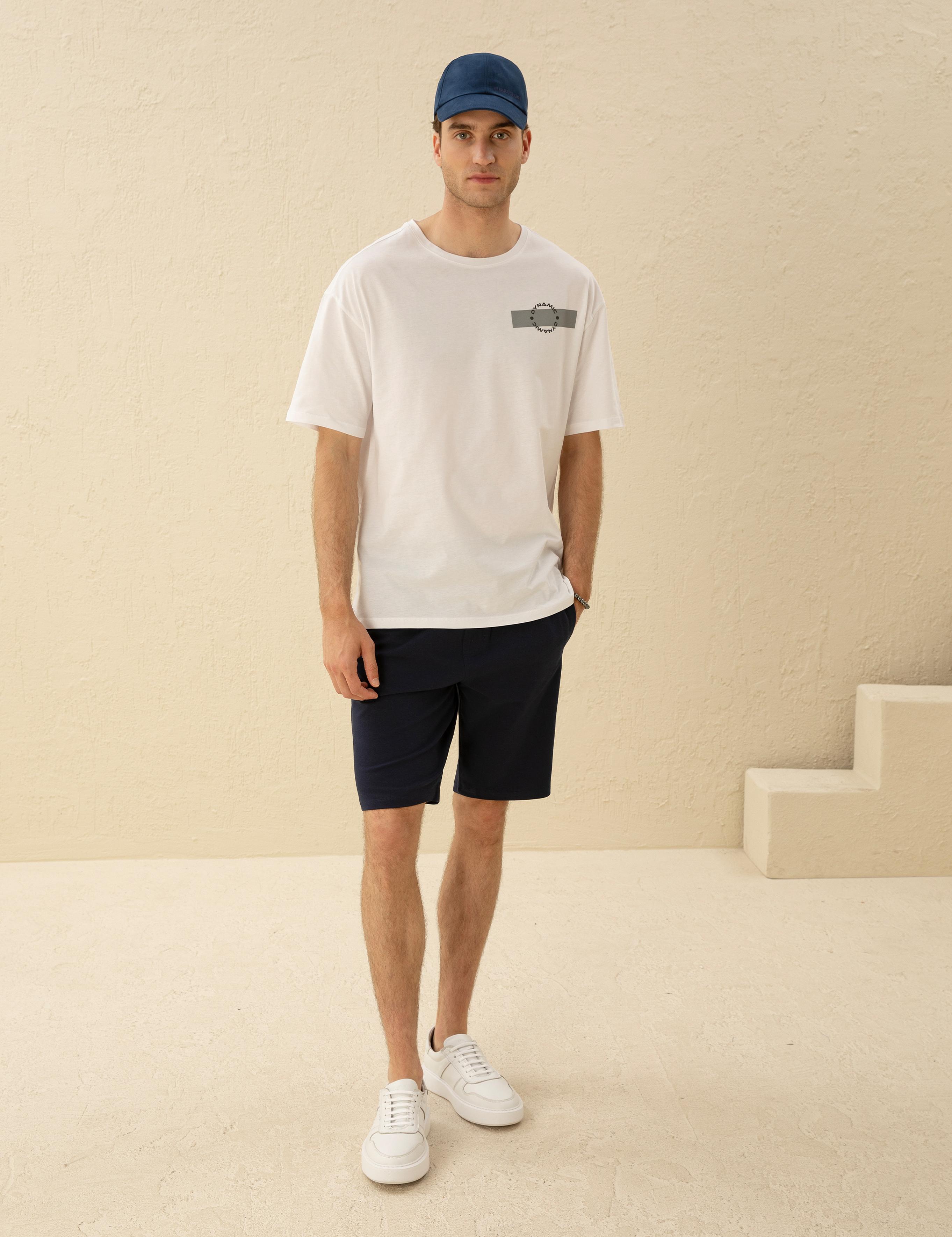 Lacivert Slim Fit Örme Şort