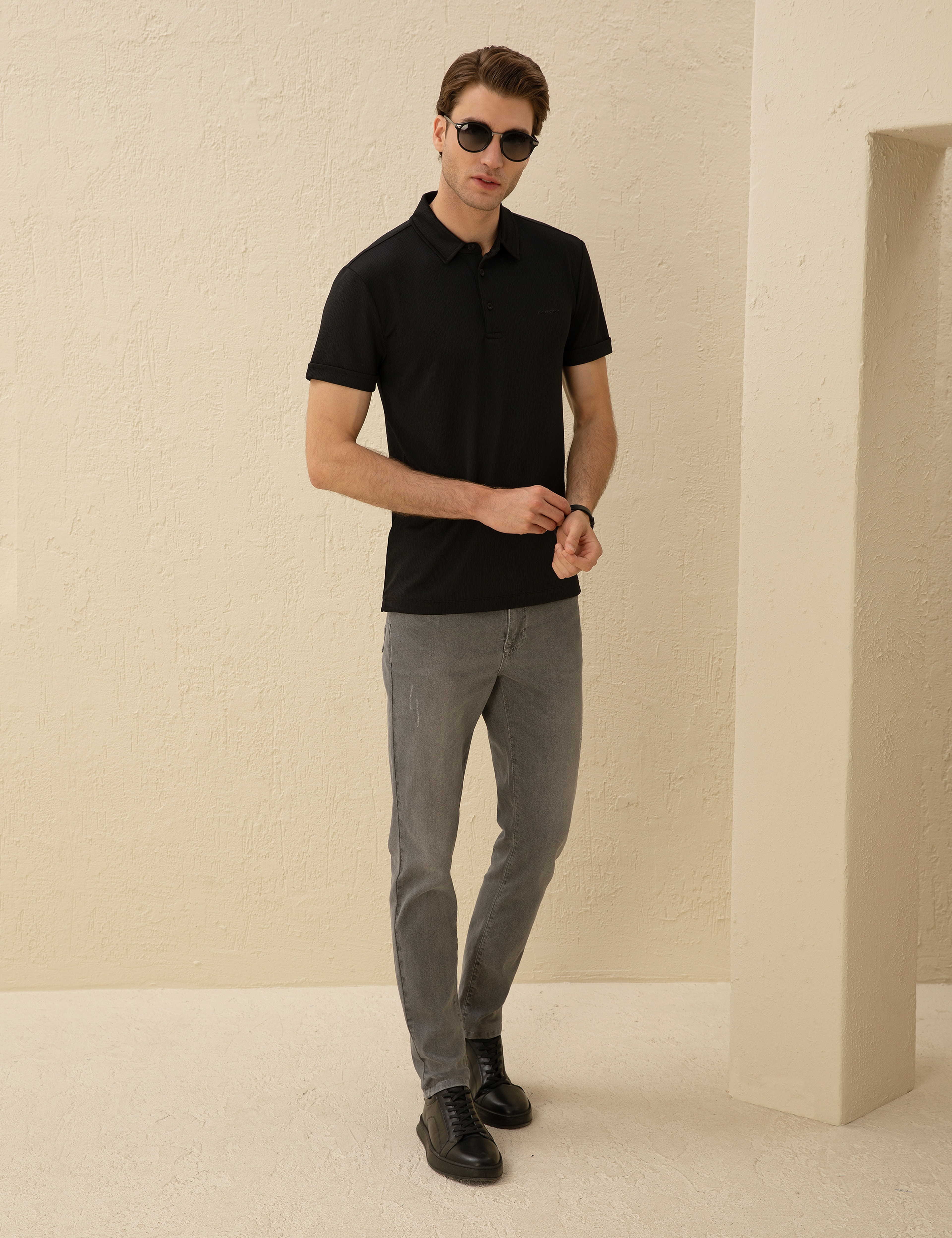 Siyah Slim Fit Tişört - Image 4