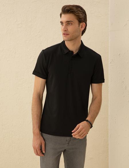 Siyah Slim Fit Tişört - 50292631007